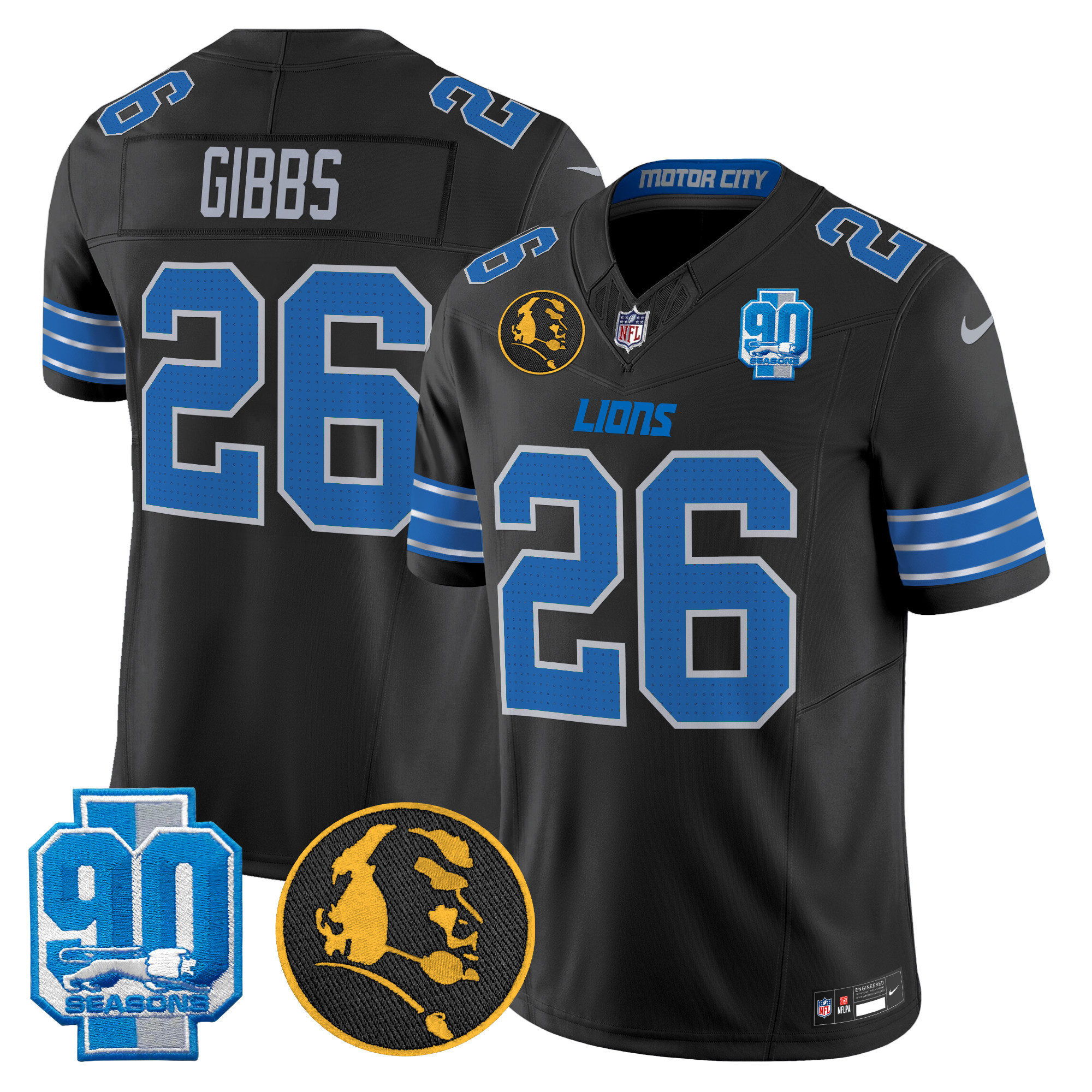 Men's Detroit Lions 2024 90th & John Madden Patch Vapor Limited Jersey - All Stitched - Image 15