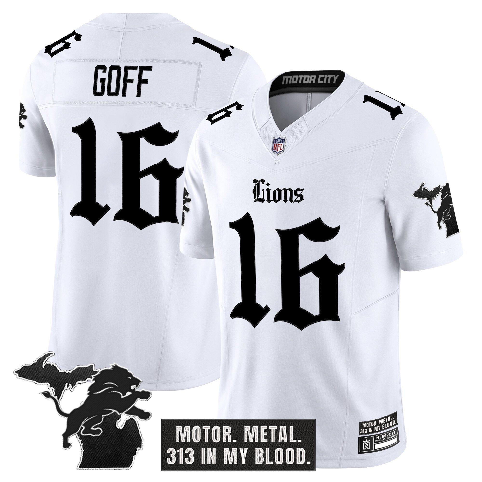 Men's Detroit Lions 'Gothic Motor Grit Edition' Vapor Limited Jersey - All Stitched - Image 6