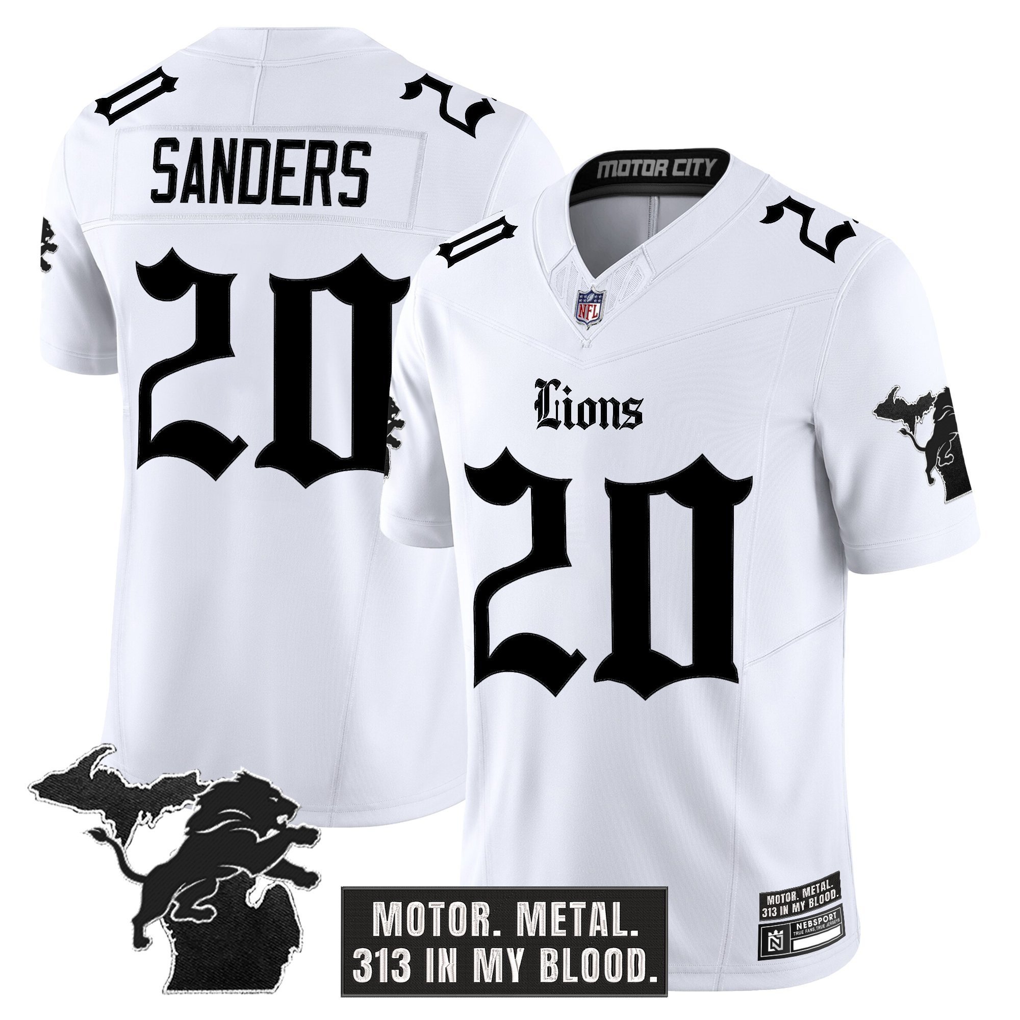 Men's Detroit Lions 'Gothic Motor Grit Edition' Vapor Limited Jersey - All Stitched - Image 11