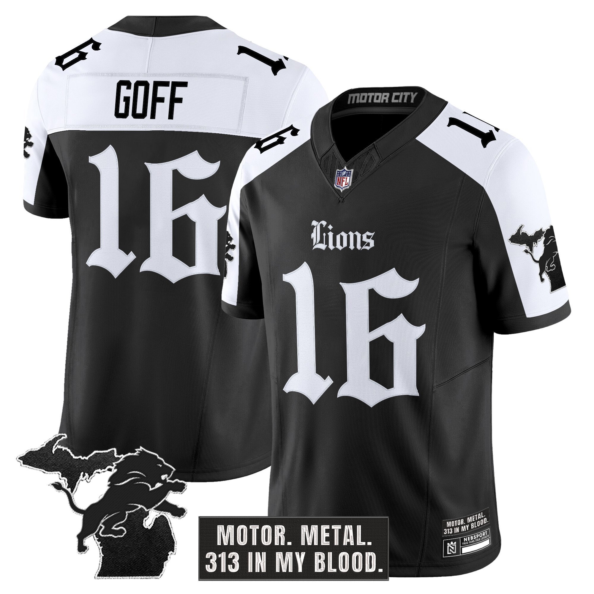 Men's Detroit Lions 'Gothic Motor Grit Edition' Vapor Limited Jersey - All Stitched - Image 14