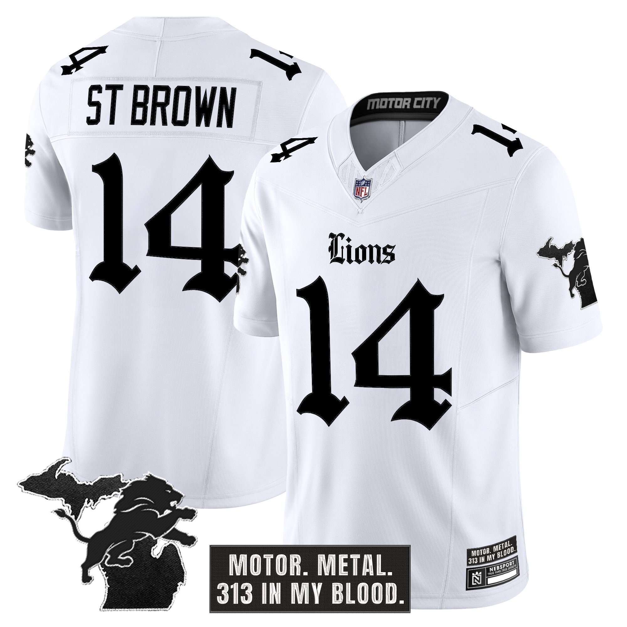 Men's Detroit Lions 'Gothic Motor Grit Edition' Vapor Limited Jersey - All Stitched - Image 9