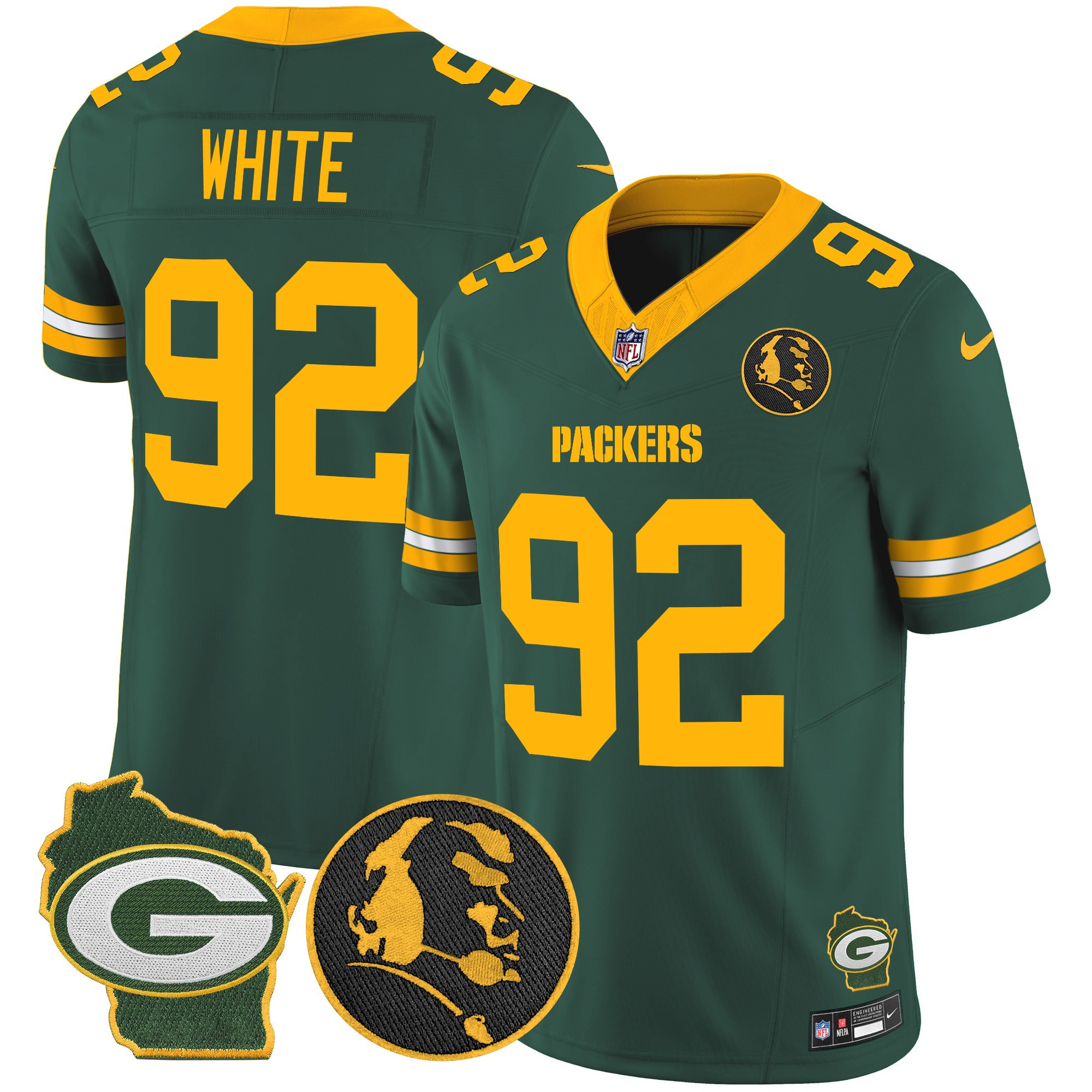 Men's Green Bay Packers John Madden & Home Patch Vapor Limited Jersey - All Stitched - Image 23