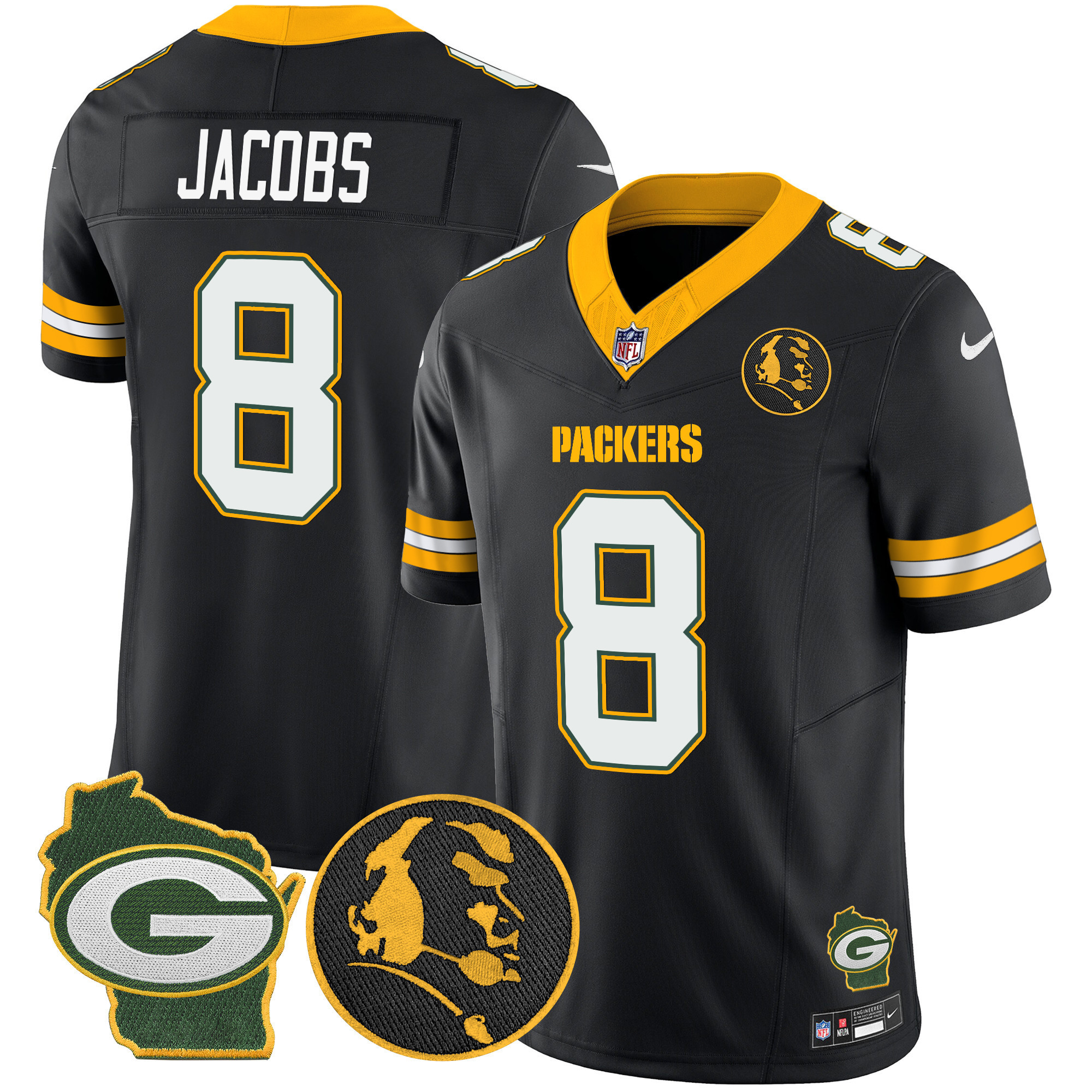 Men's Green Bay Packers John Madden & Home Patch Vapor Limited Jersey - All Stitched - Image 34