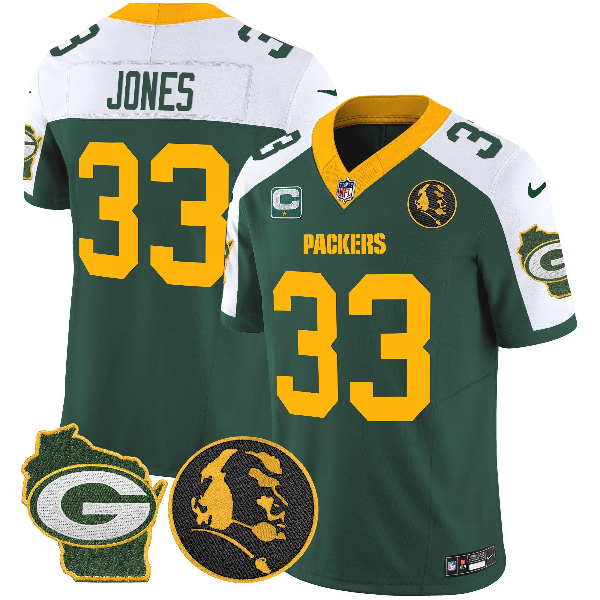 Men's Green Bay Packers John Madden & Home Patch Vapor Limited Jersey - All Stitched - Image 12