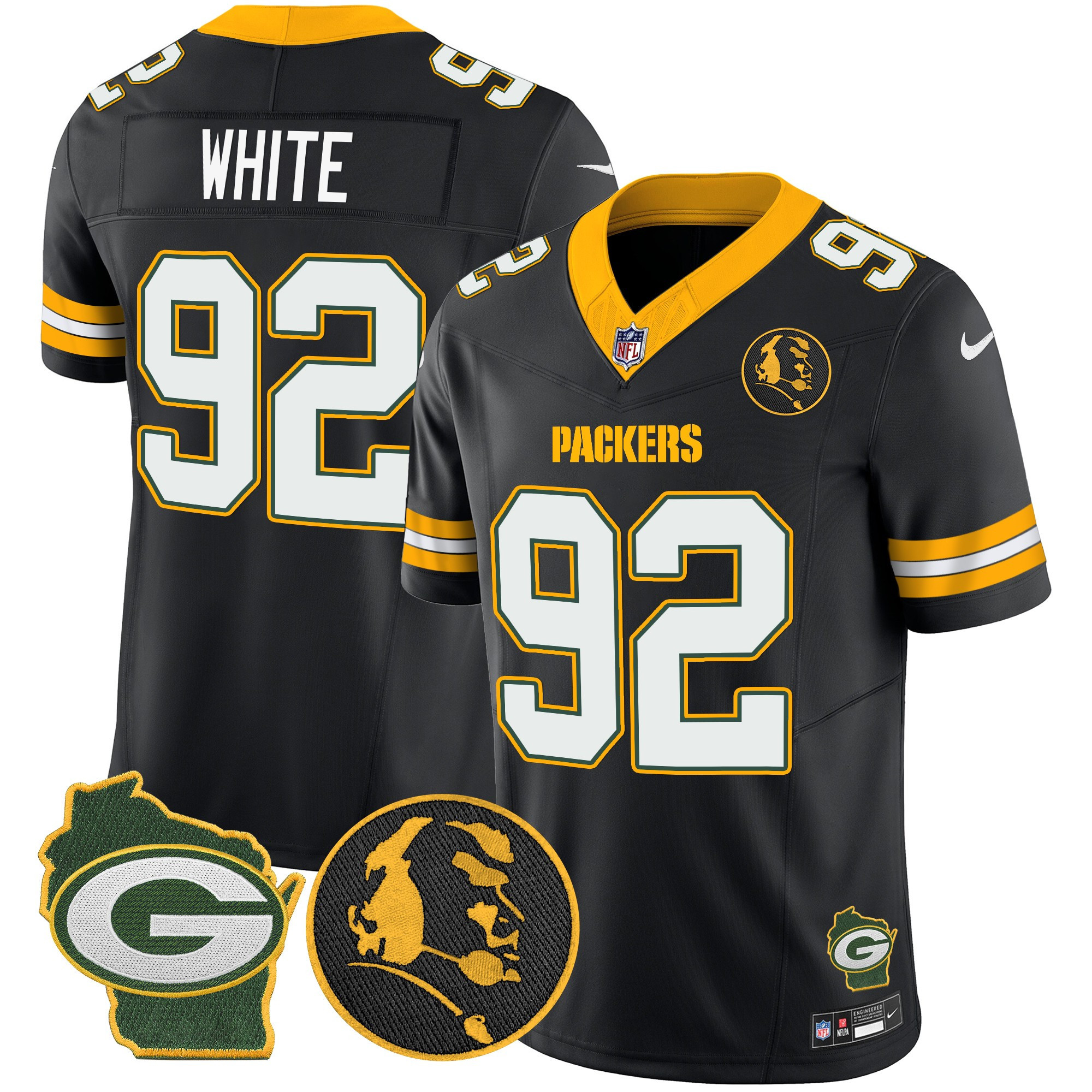 Men's Green Bay Packers John Madden & Home Patch Vapor Limited Jersey - All Stitched - Image 39