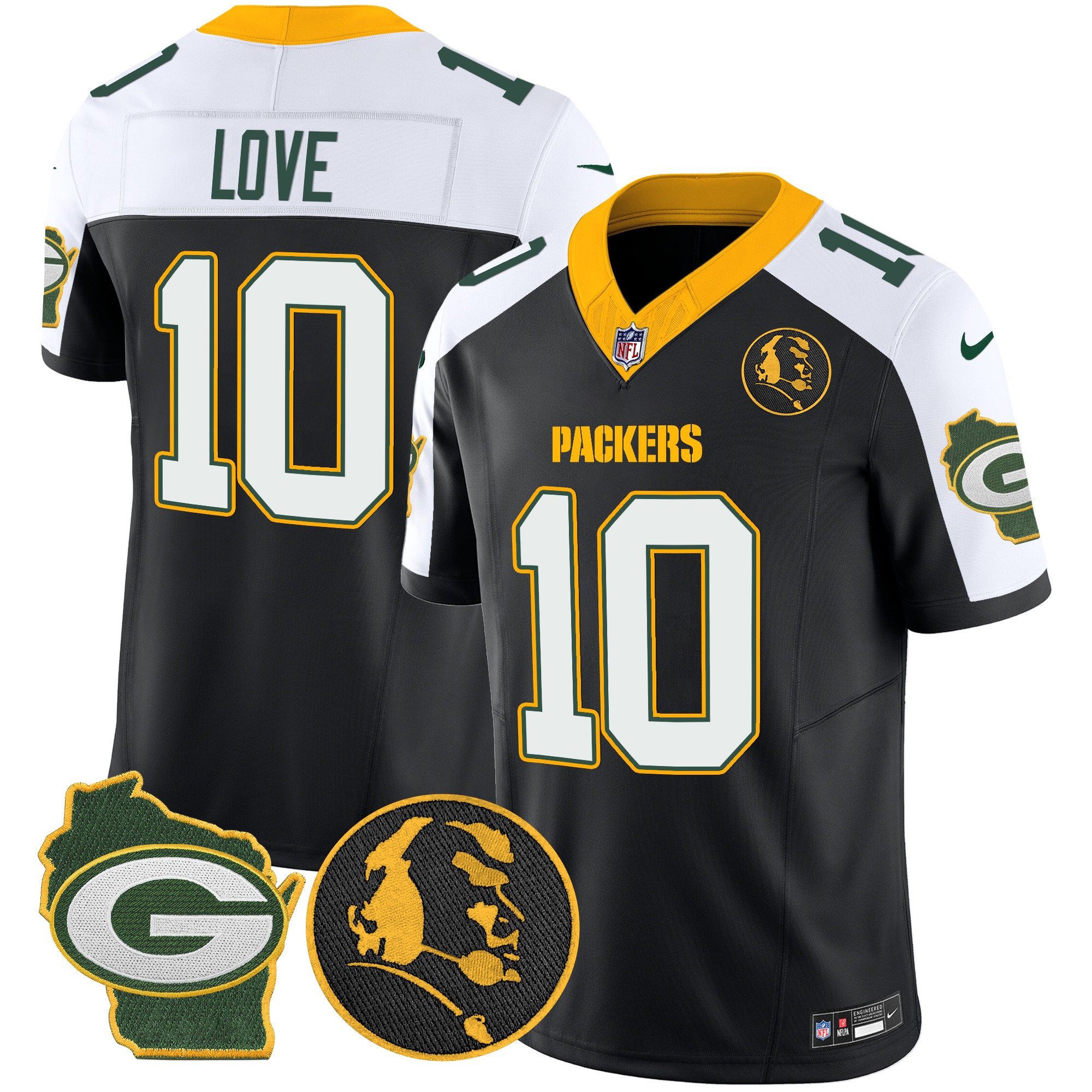 Men's Green Bay Packers John Madden & Home Patch Vapor Limited Jersey - All Stitched