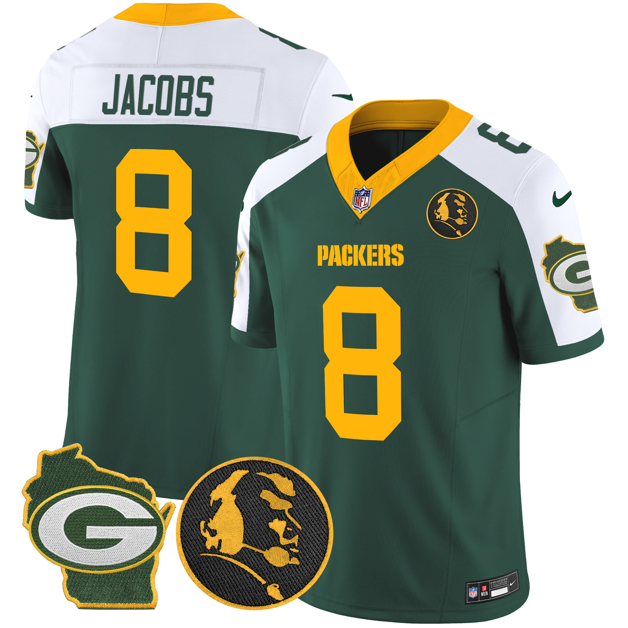 Men's Green Bay Packers John Madden & Home Patch Vapor Limited Jersey - All Stitched - Image 10