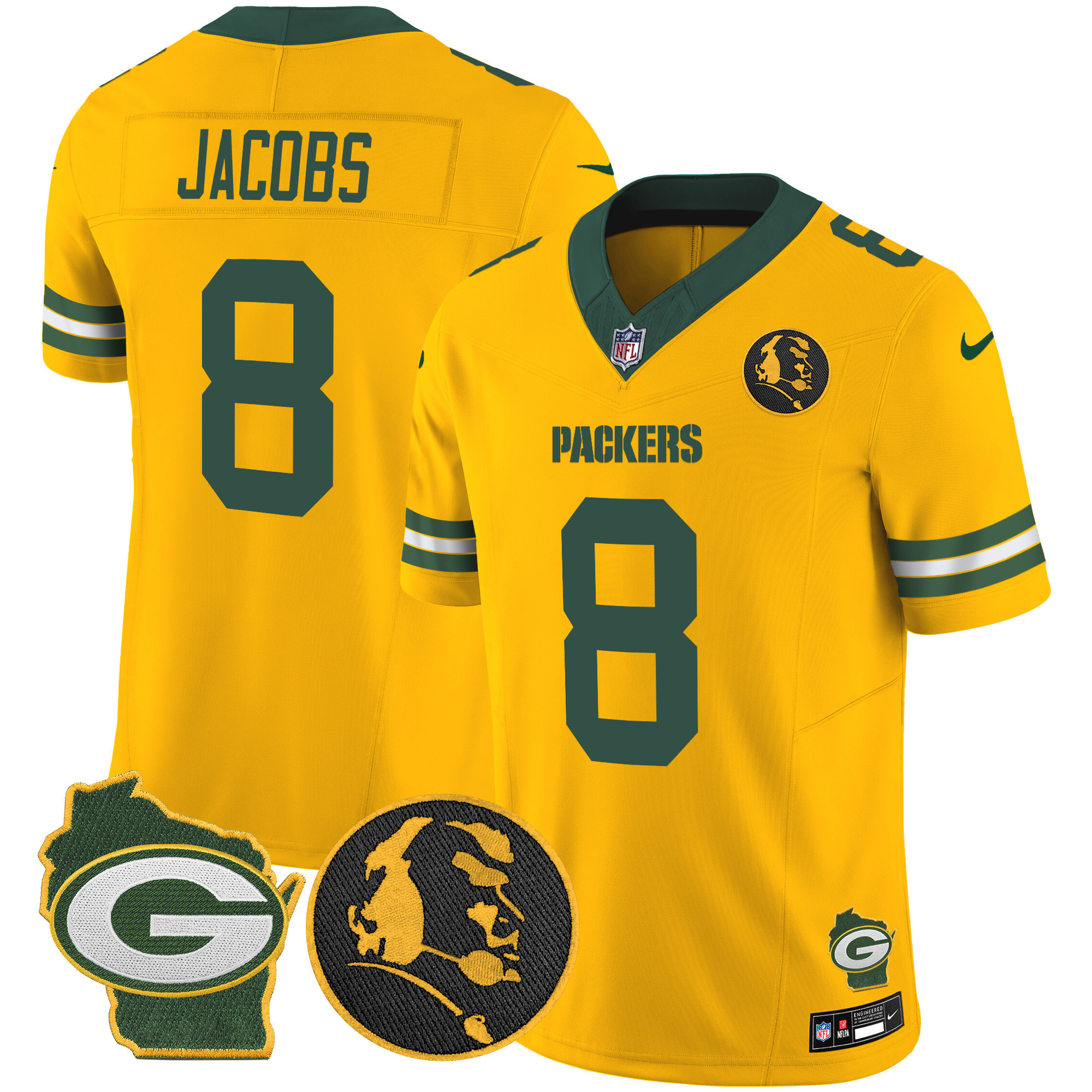 Men's Green Bay Packers John Madden & Home Patch Vapor Limited Jersey - All Stitched - Image 42
