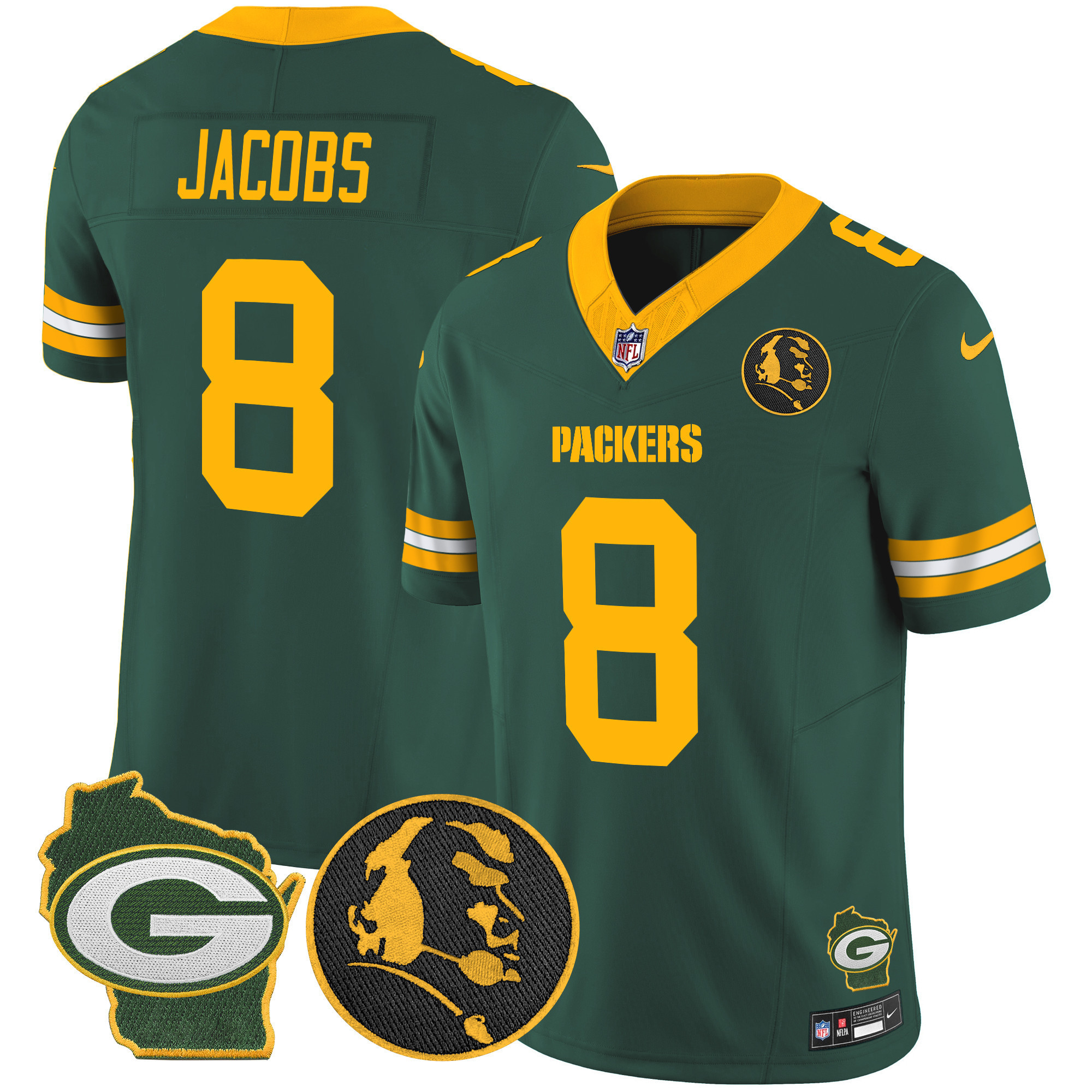 Men's Green Bay Packers John Madden & Home Patch Vapor Limited Jersey - All Stitched - Image 18