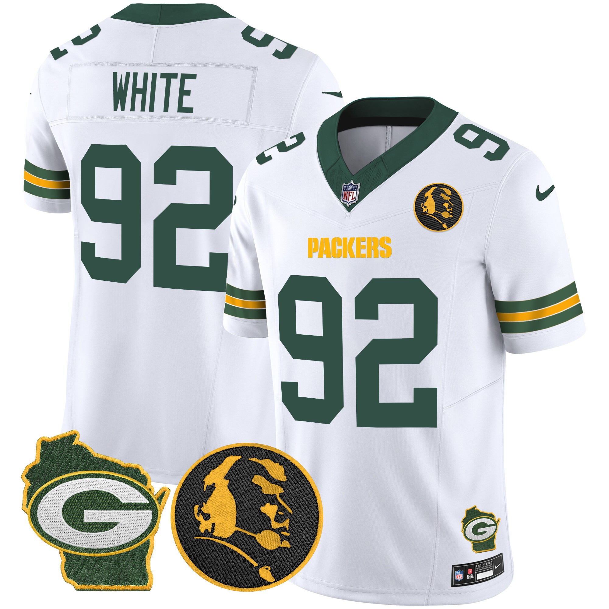 Men's Green Bay Packers John Madden & Home Patch Vapor Limited Jersey - All Stitched - Image 31
