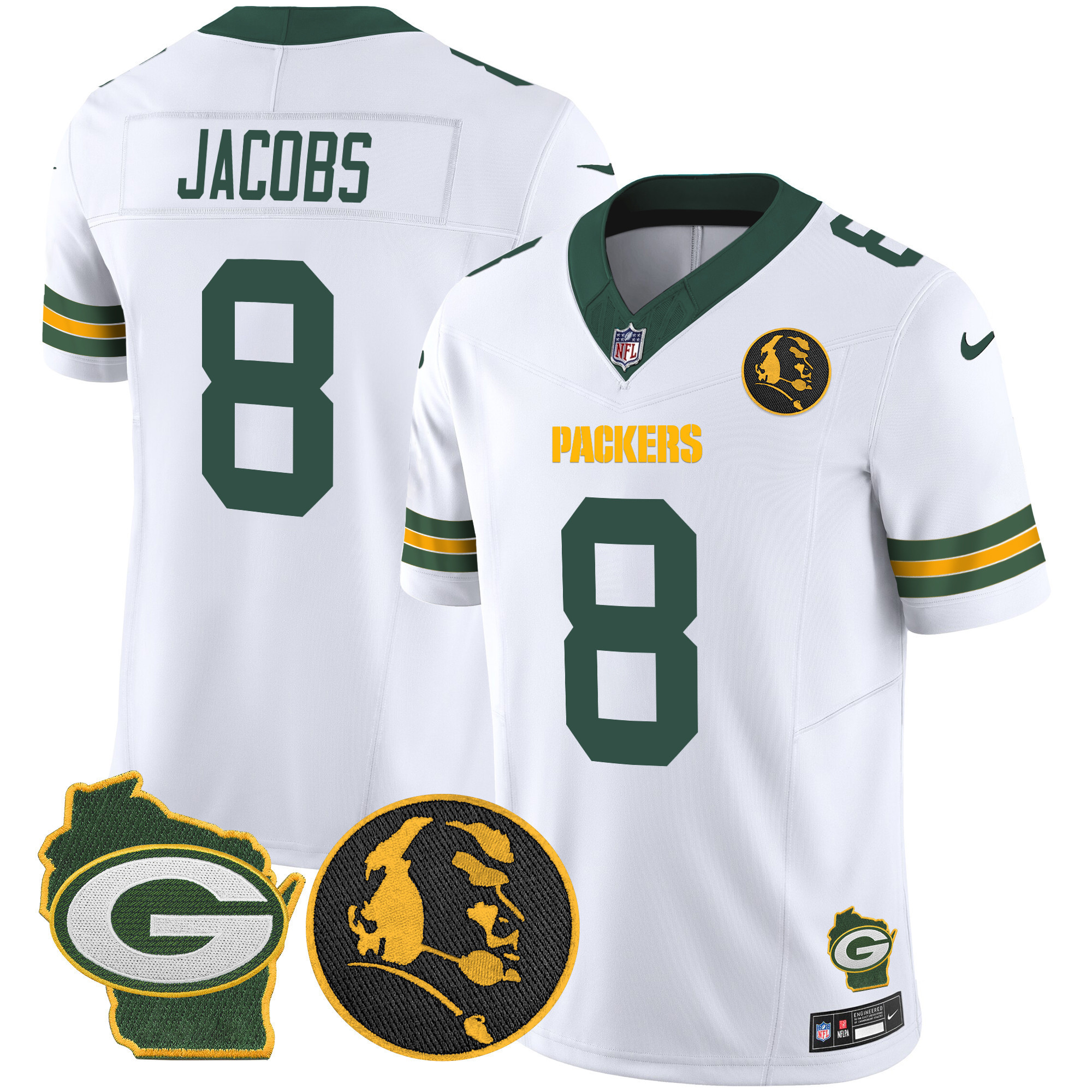 Men's Green Bay Packers John Madden & Home Patch Vapor Limited Jersey - All Stitched - Image 26