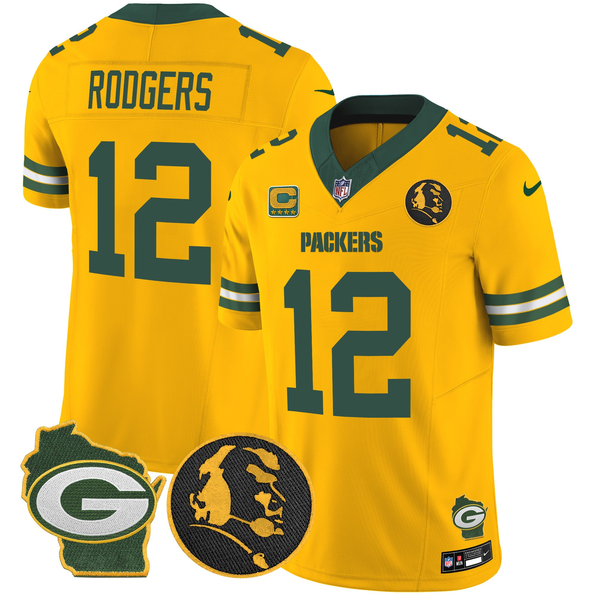Men's Green Bay Packers John Madden & Home Patch Vapor Limited Jersey - All Stitched - Image 45