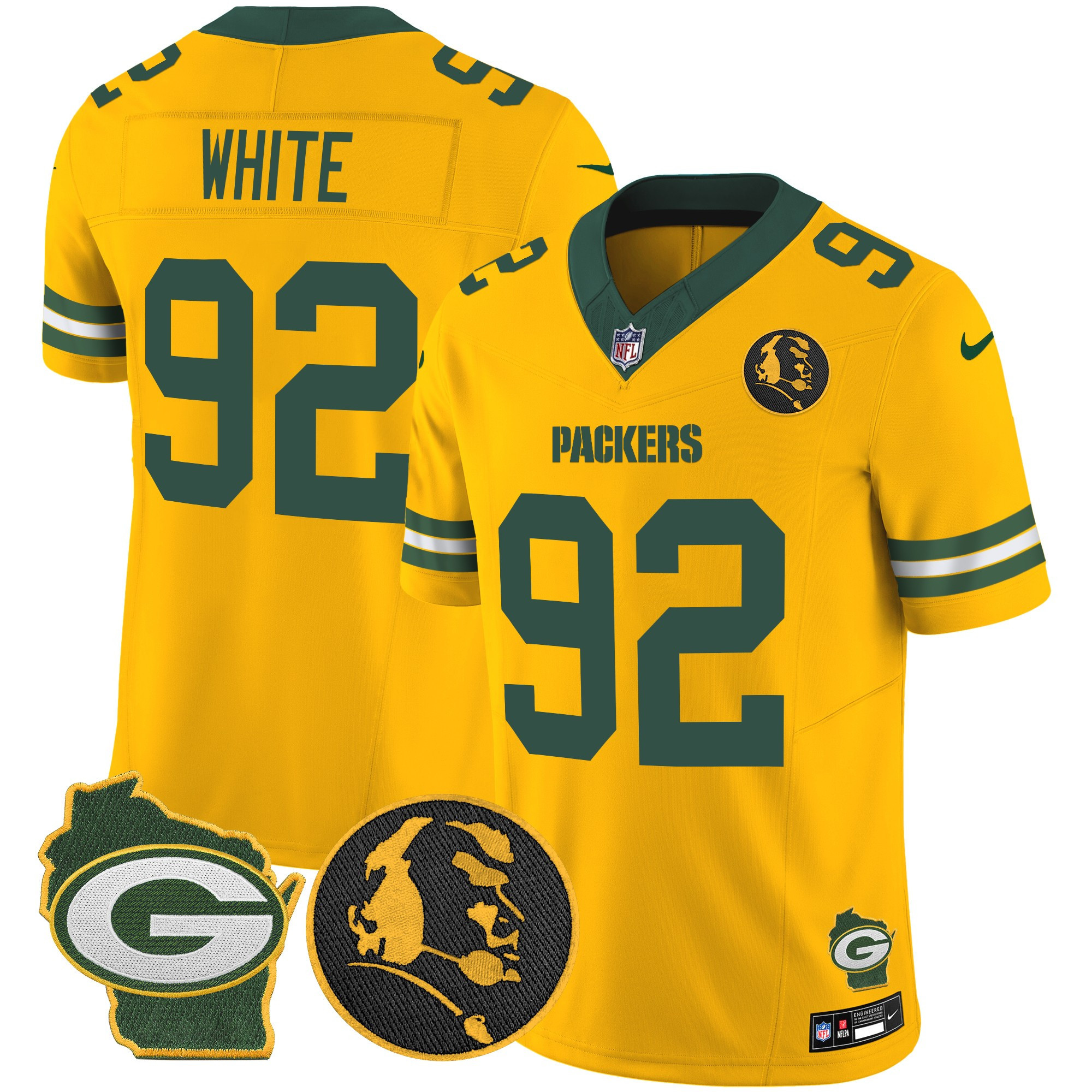 Men's Green Bay Packers John Madden & Home Patch Vapor Limited Jersey - All Stitched - Image 47