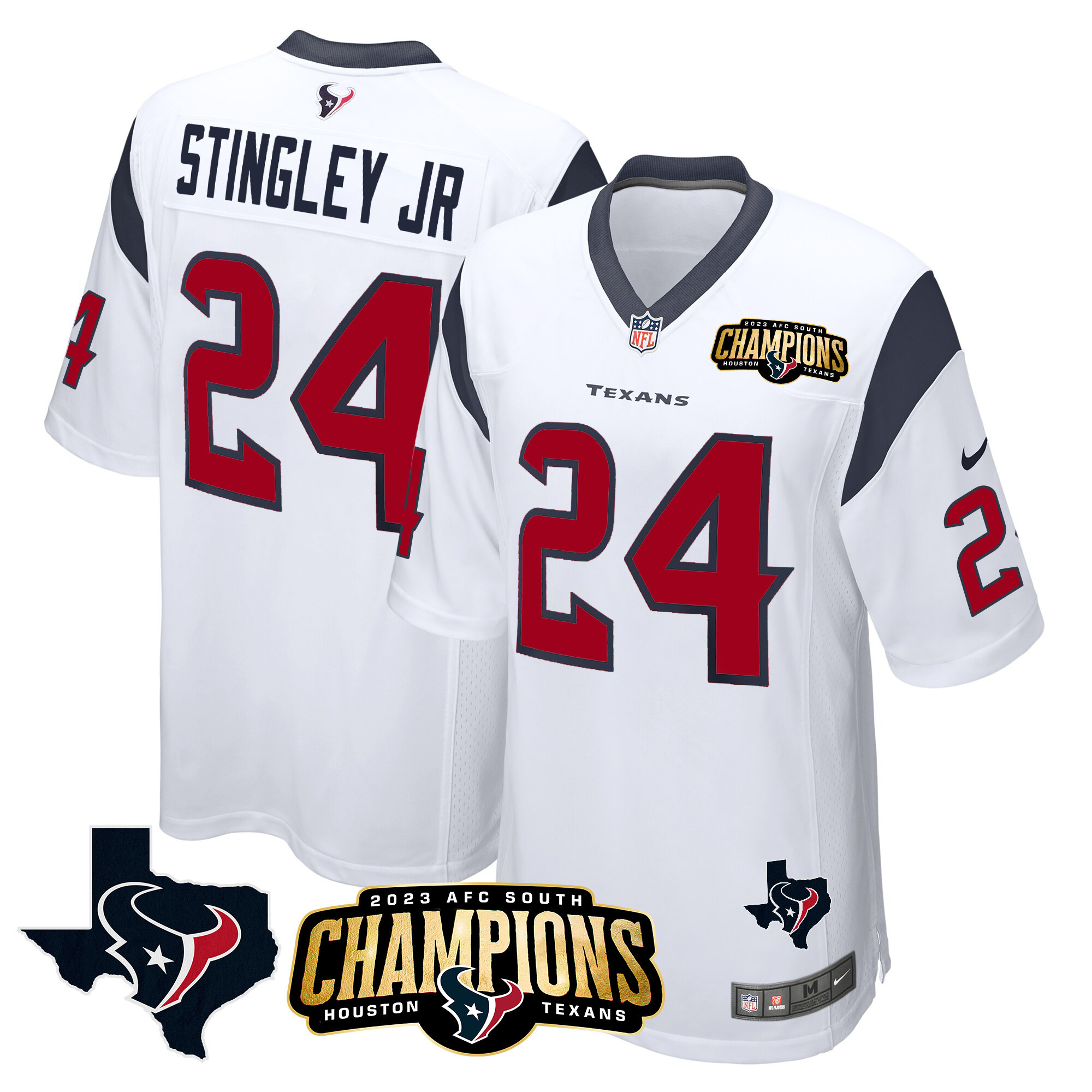 Men's Houston Texans 2023 AFC South Champions Patch Game Jersey - All Stitched - Image 20
