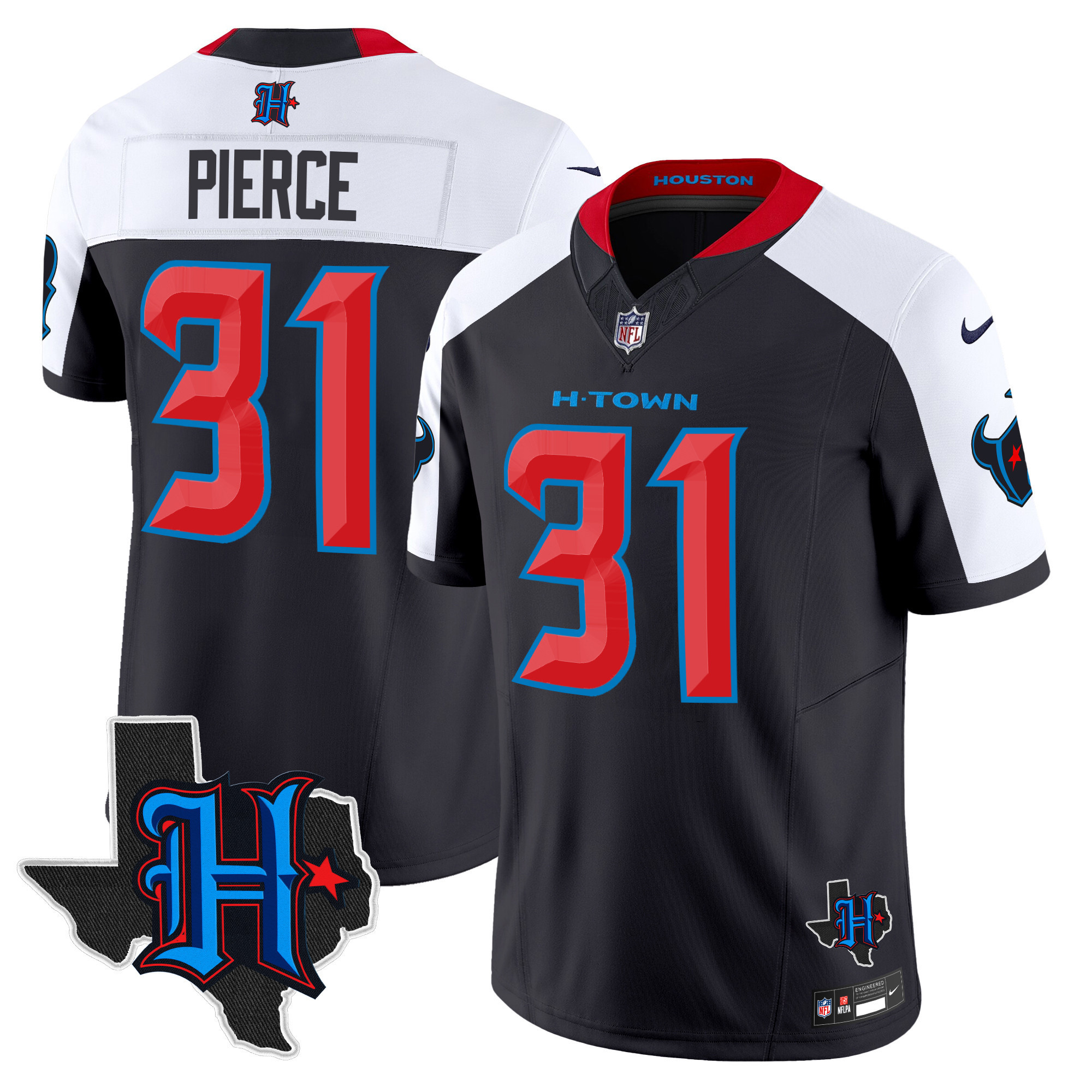 Men's Houston Texans 2024 Texas Patch Vapor Limited Jersey V2 - All Stitched - Image 30