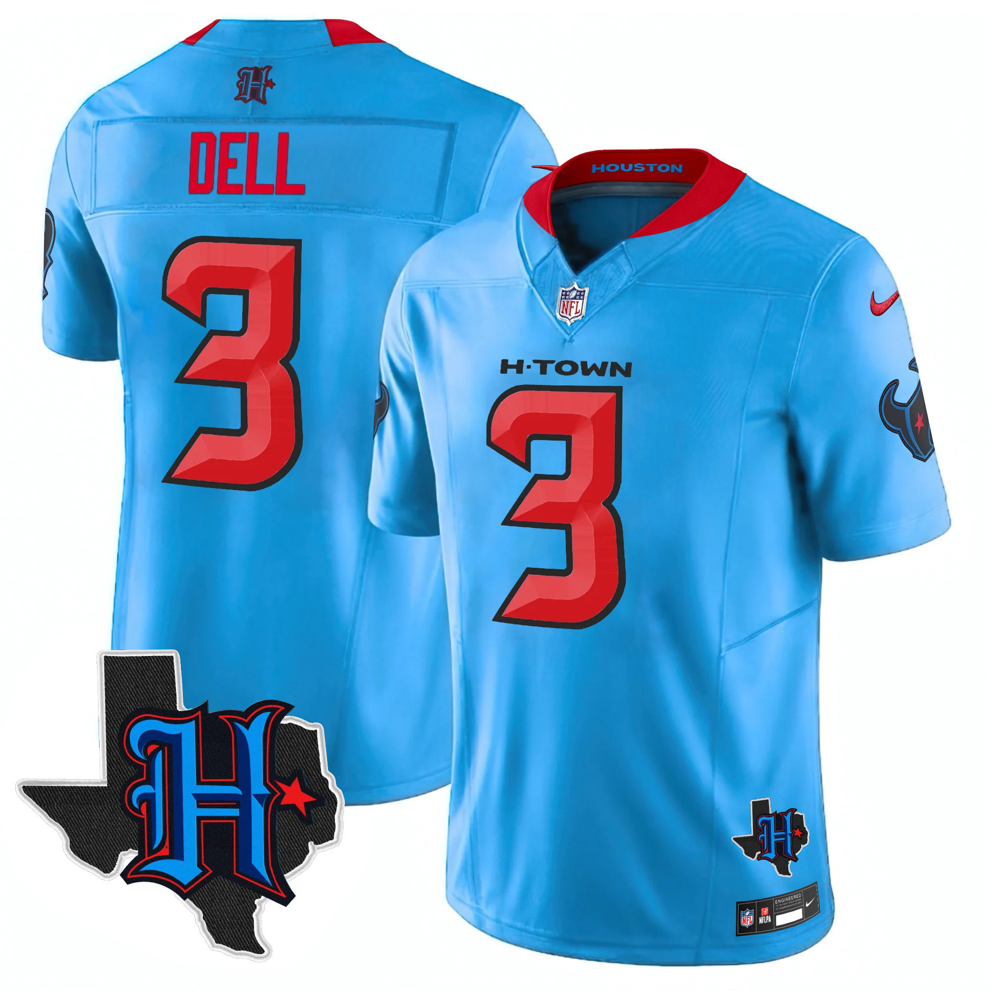 Men's Houston Texans 2024 Texas Patch Vapor Limited Jersey V2 - All Stitched - Image 4