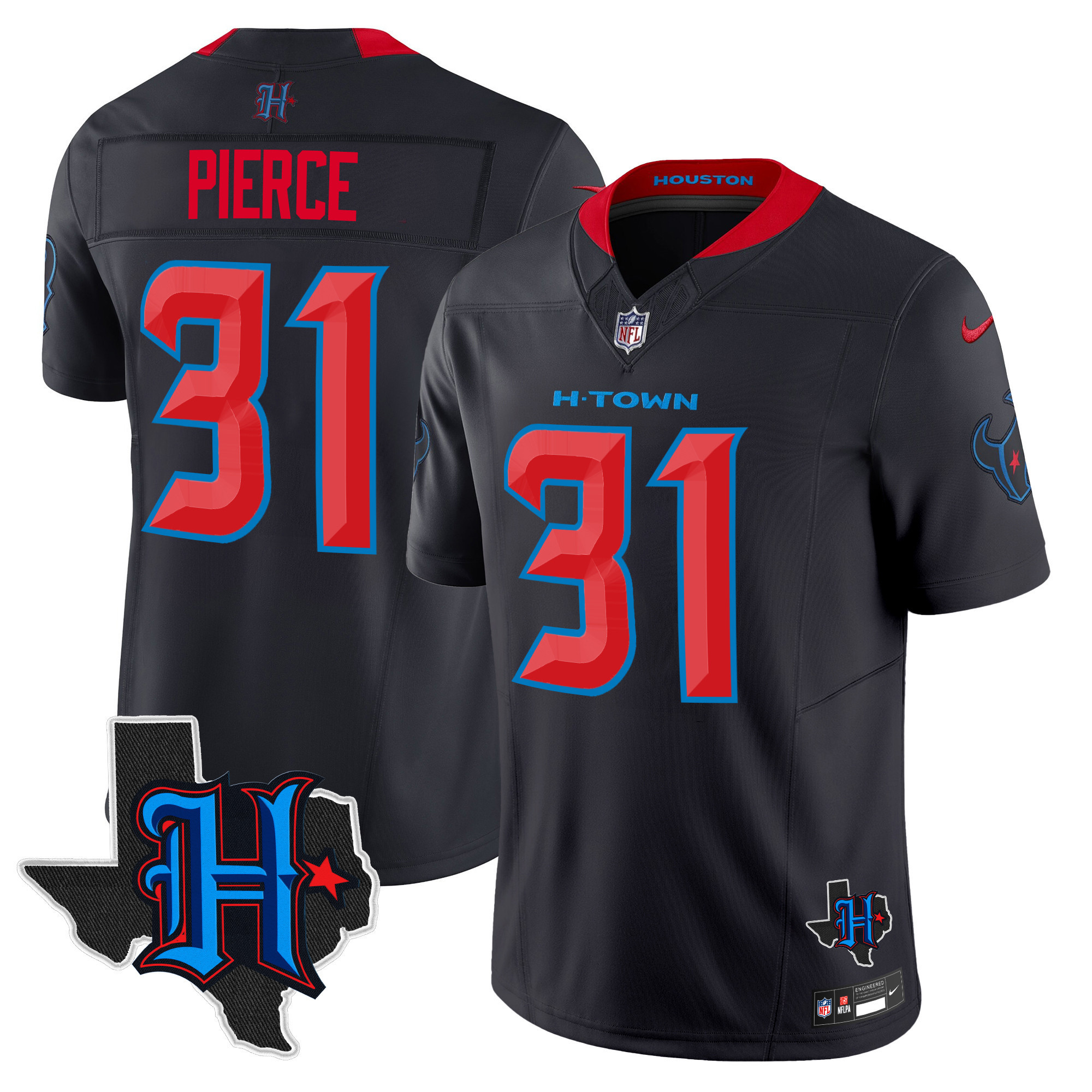 Men's Houston Texans 2024 Texas Patch Vapor Limited Jersey V2 - All Stitched - Image 14