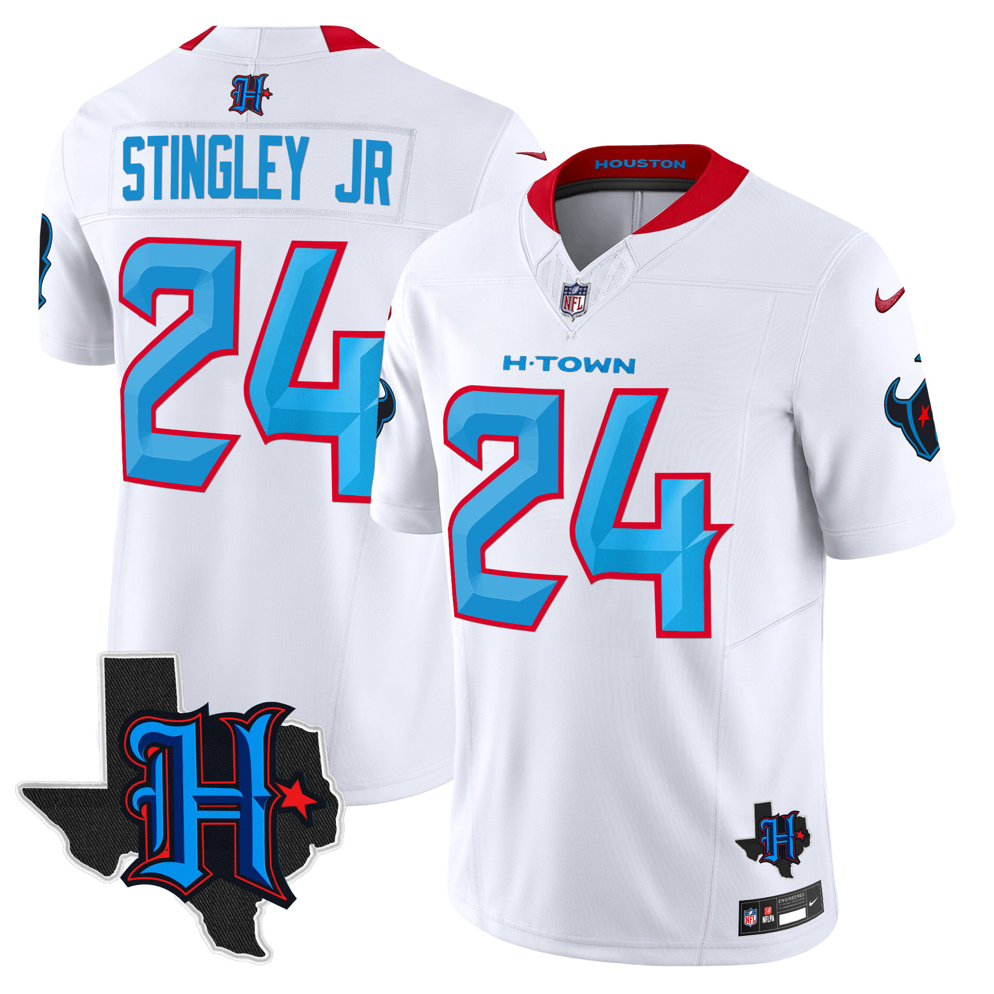 Men's Houston Texans 2024 Texas Patch Vapor Limited Jersey V2 - All Stitched - Image 53