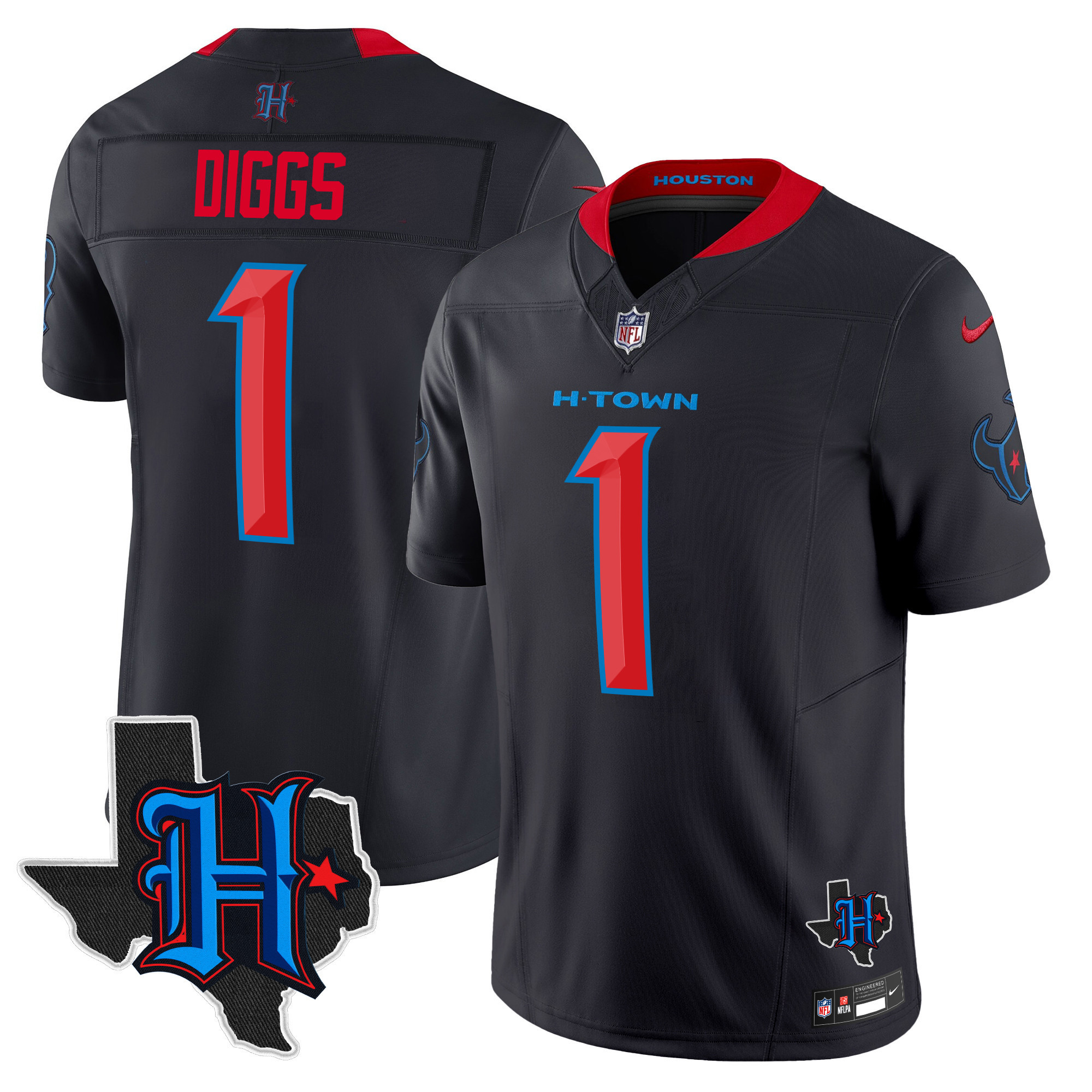 Men's Houston Texans 2024 Texas Patch Vapor Limited Jersey V2 - All Stitched - Image 10