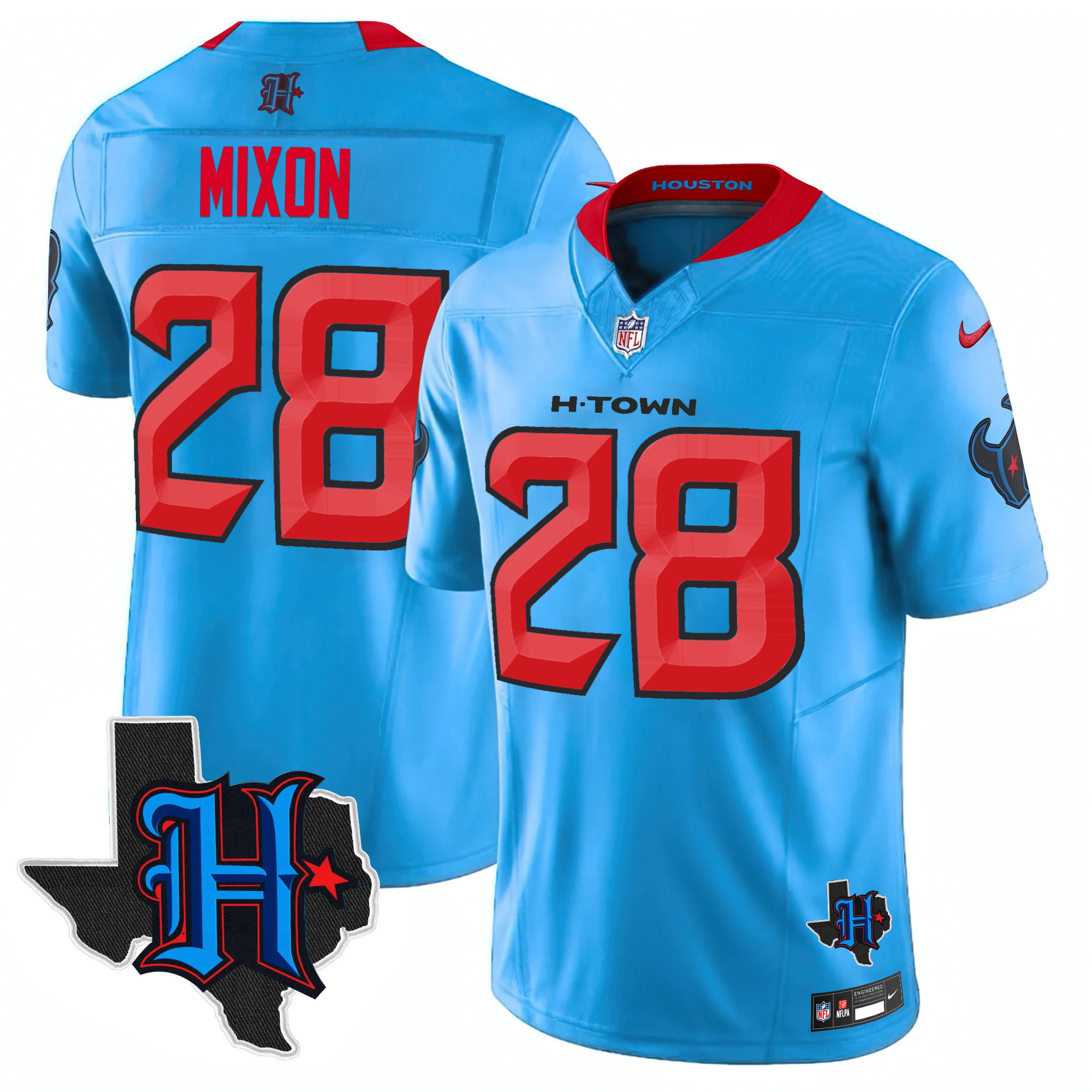 Men's Houston Texans 2024 Texas Patch Vapor Limited Jersey V2 - All Stitched - Image 3