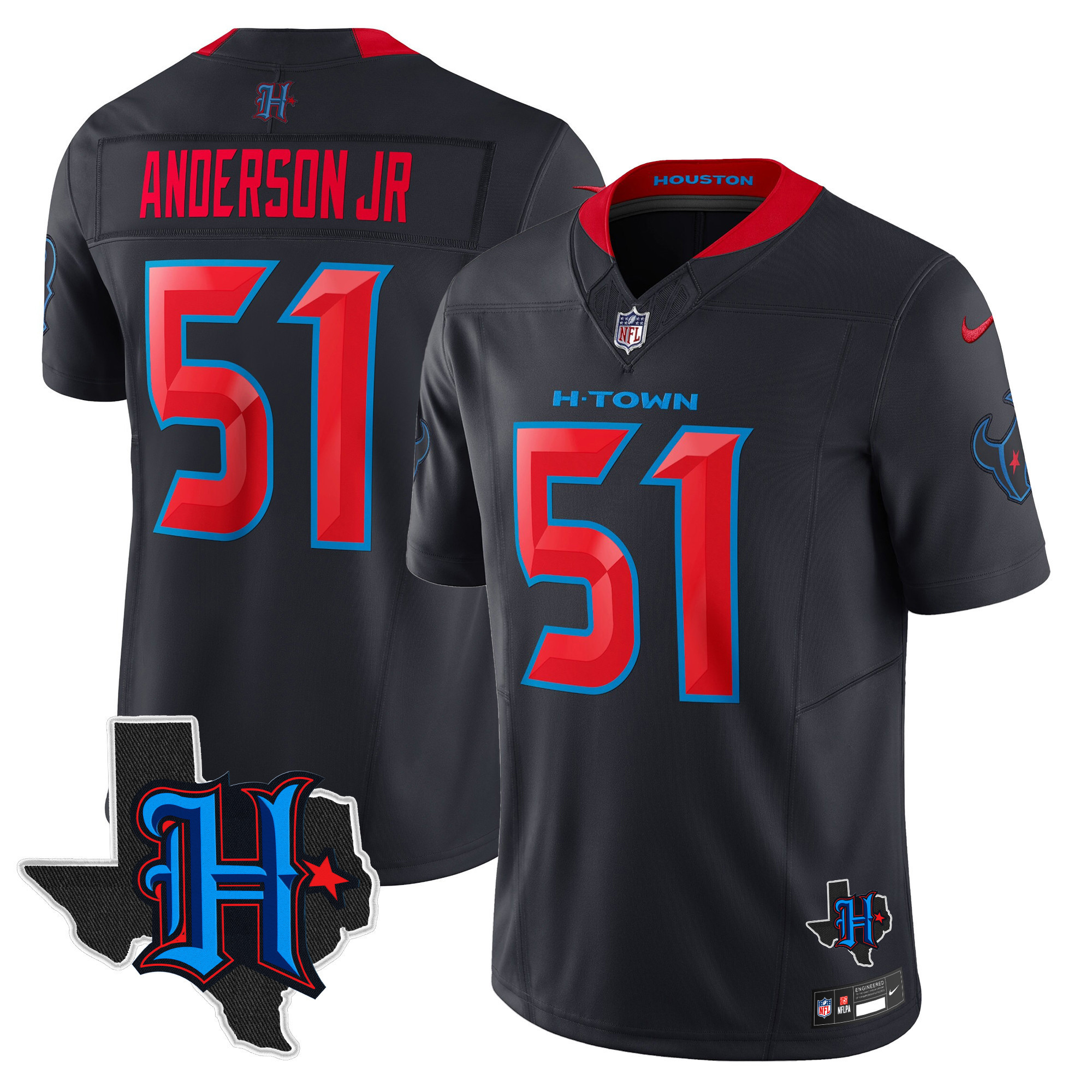 Men's Houston Texans 2024 Texas Patch Vapor Limited Jersey V2 - All Stitched - Image 15