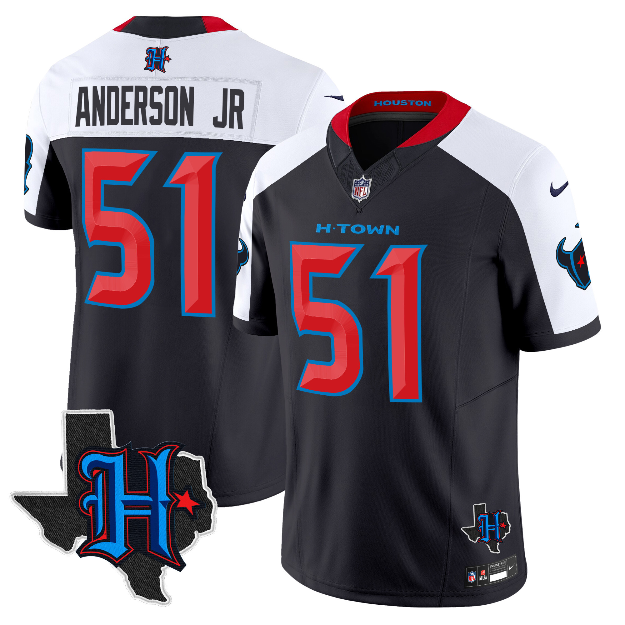Men's Houston Texans 2024 Texas Patch Vapor Limited Jersey V2 - All Stitched - Image 31