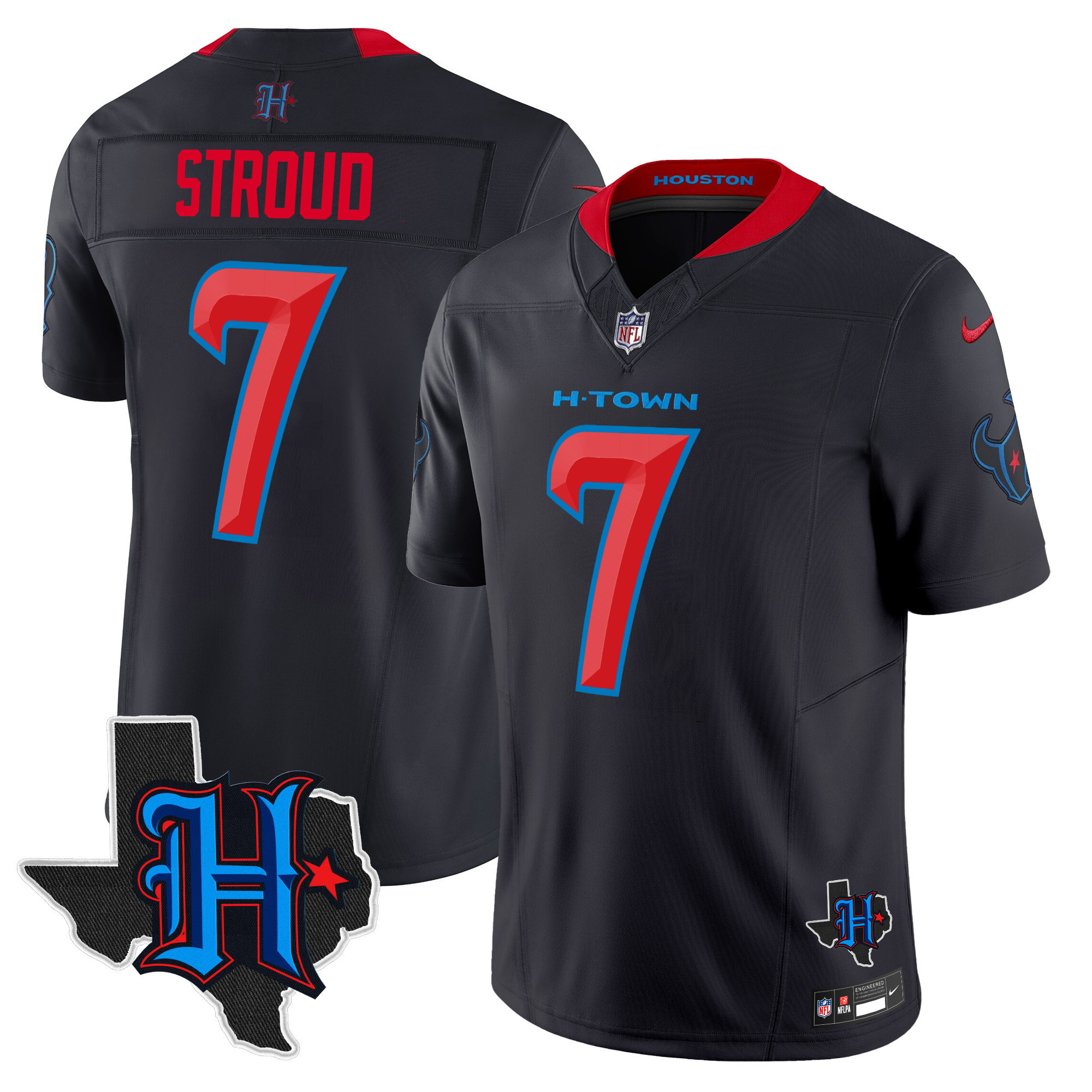 Men's Houston Texans 2024 Texas Patch Vapor Limited Jersey V2 - All Stitched - Image 9