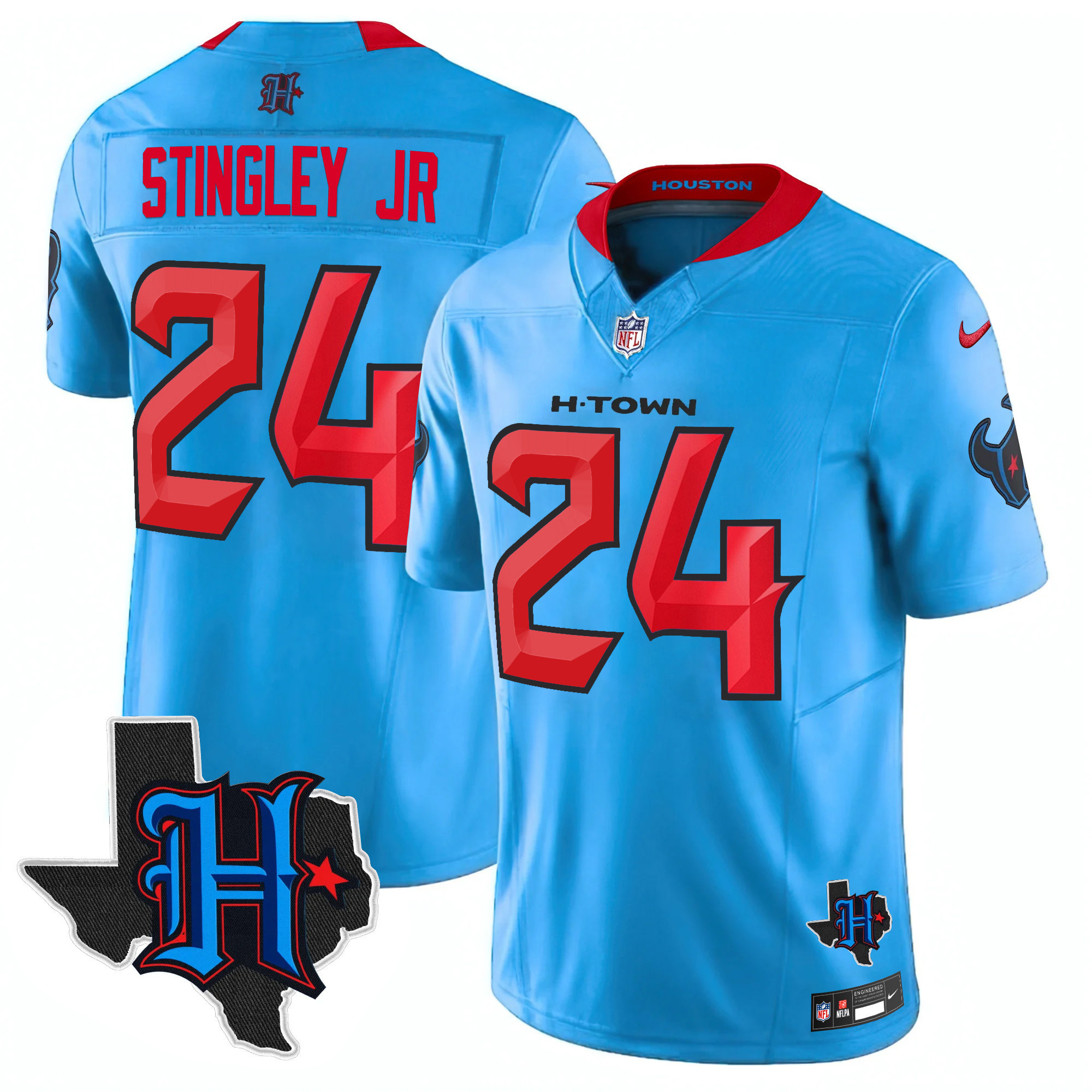 Men's Houston Texans 2024 Texas Patch Vapor Limited Jersey V2 - All Stitched - Image 5