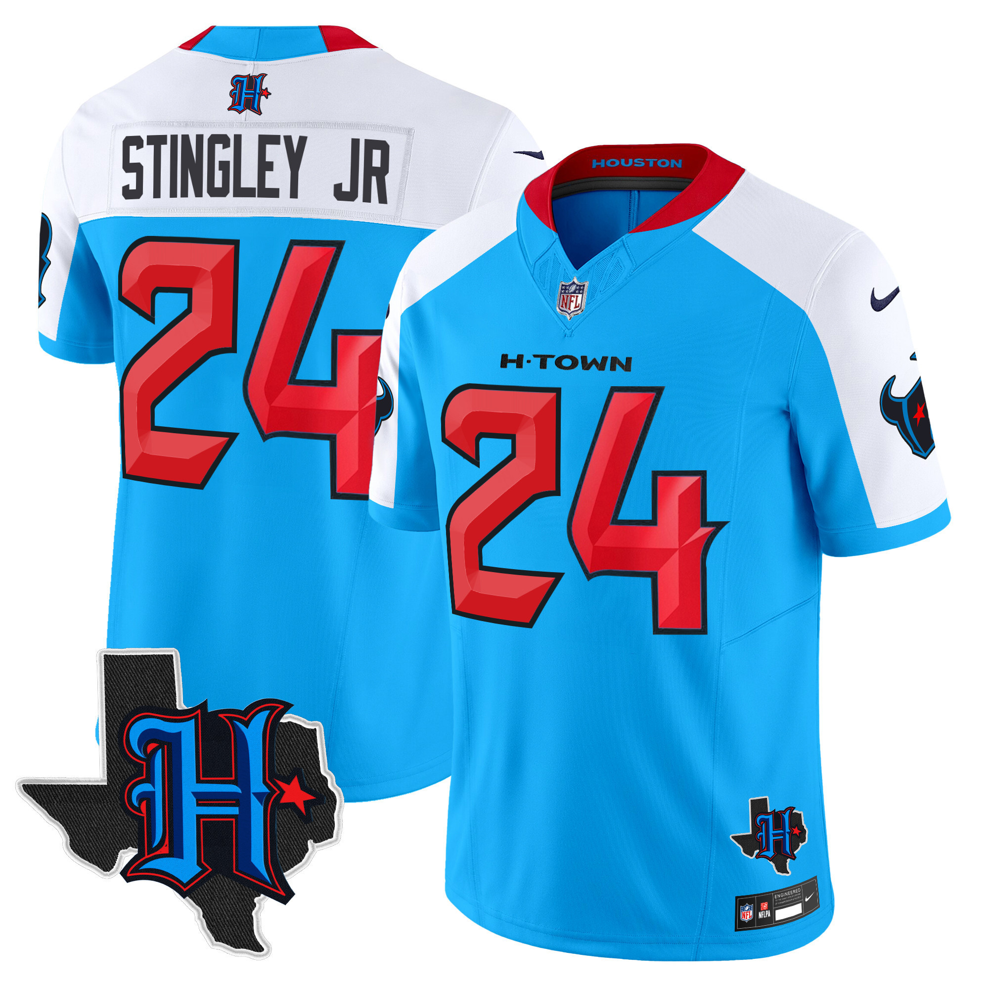 Men's Houston Texans 2024 Texas Patch Vapor Limited Jersey V2 - All Stitched - Image 37
