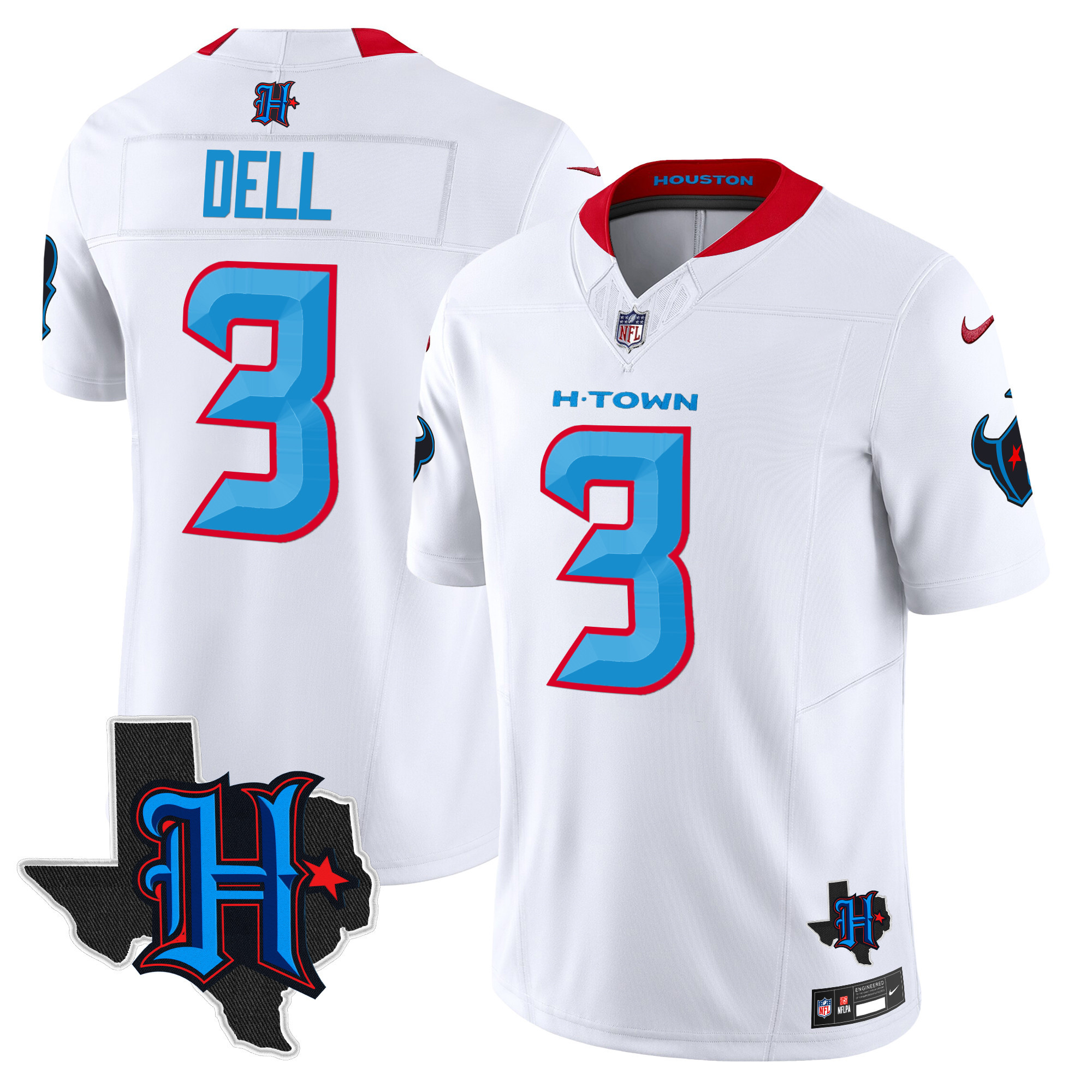 Men's Houston Texans 2024 Texas Patch Vapor Limited Jersey V2 - All Stitched - Image 52