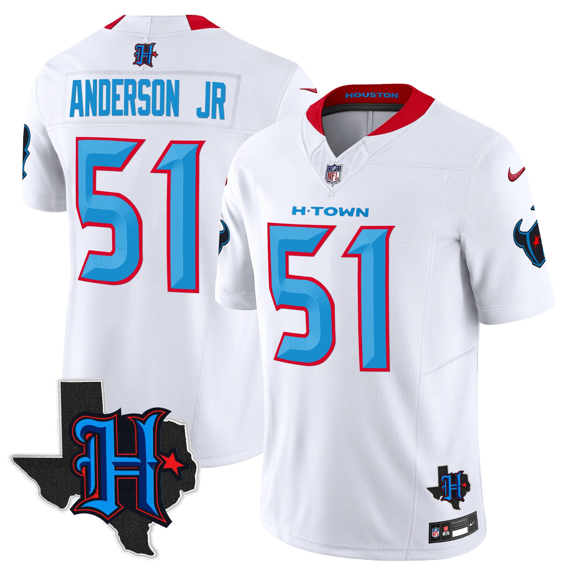 Men's Houston Texans 2024 Texas Patch Vapor Limited Jersey V2 - All Stitched - Image 55