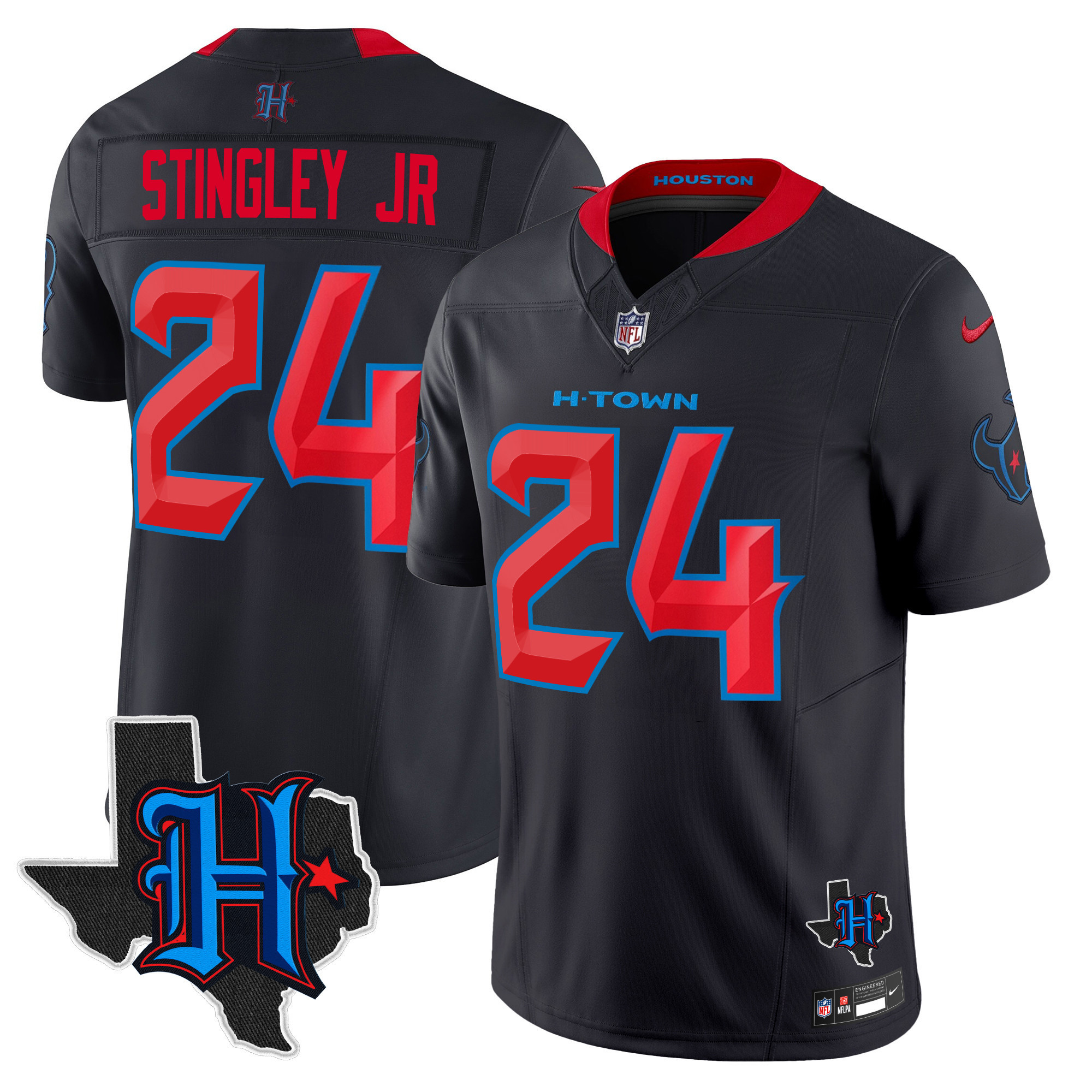 Men's Houston Texans 2024 Texas Patch Vapor Limited Jersey V2 - All Stitched - Image 13