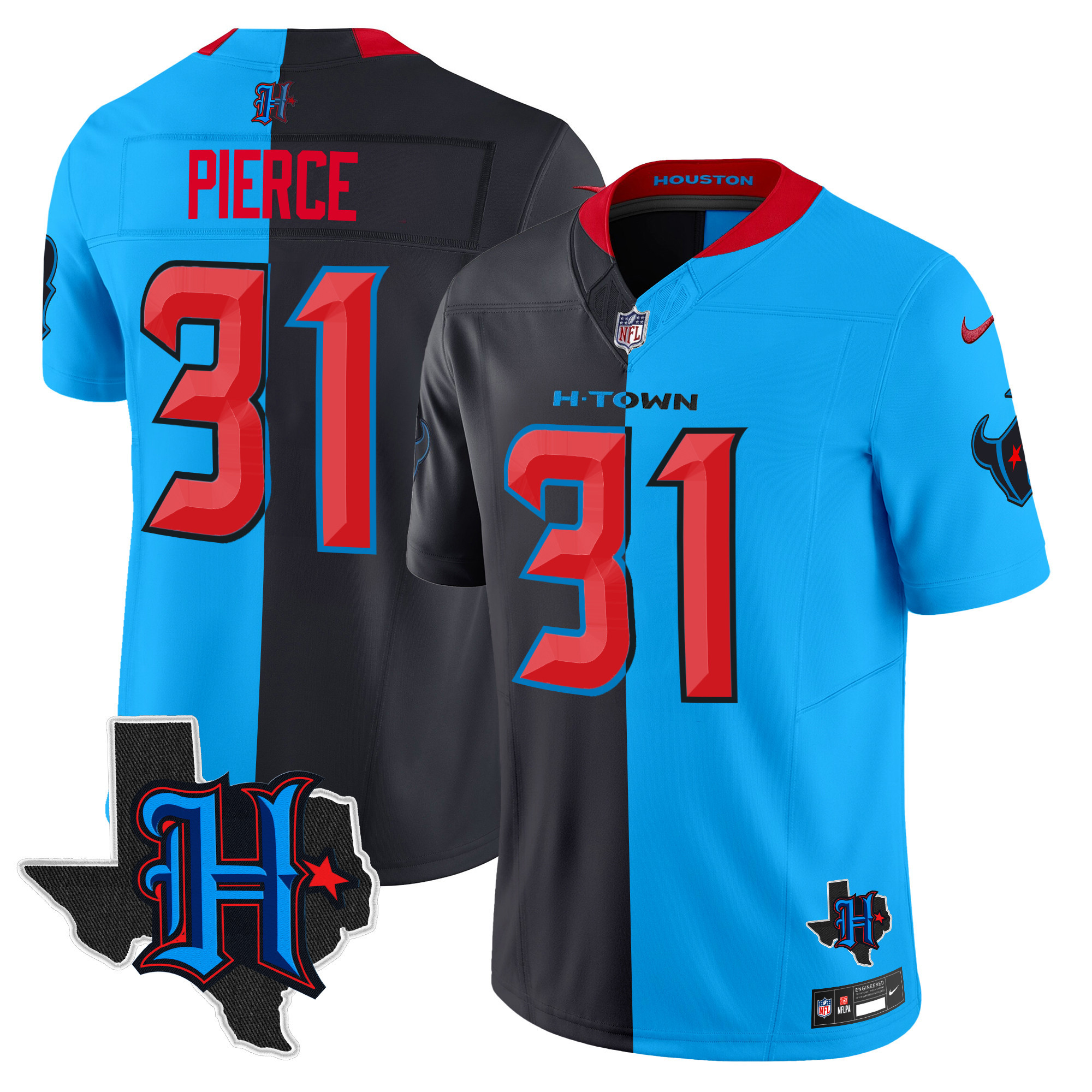 Men's Houston Texans 2024 Texas Patch Vapor Limited Jersey V2 - All Stitched - Image 46