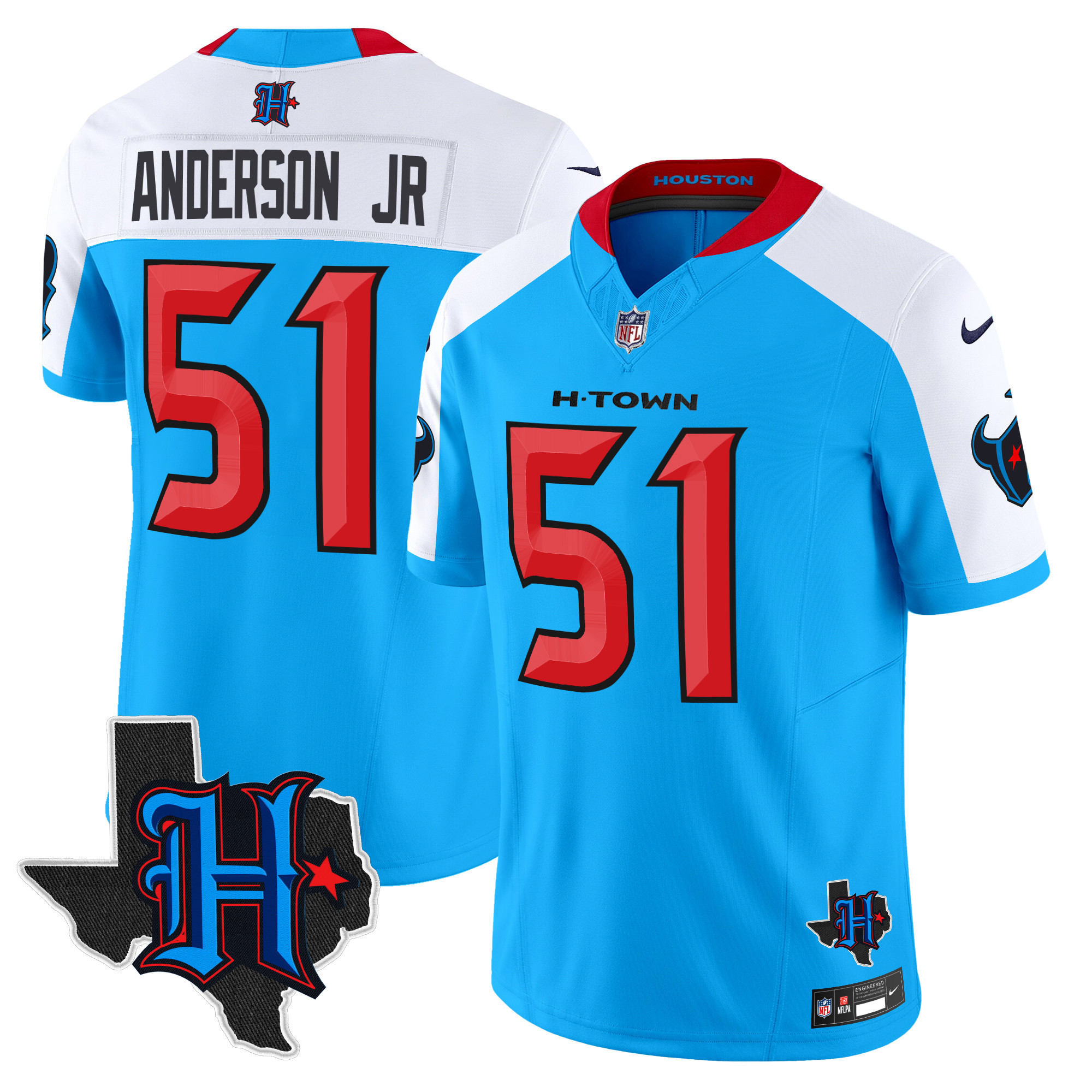 Men's Houston Texans 2024 Texas Patch Vapor Limited Jersey V2 - All Stitched - Image 39