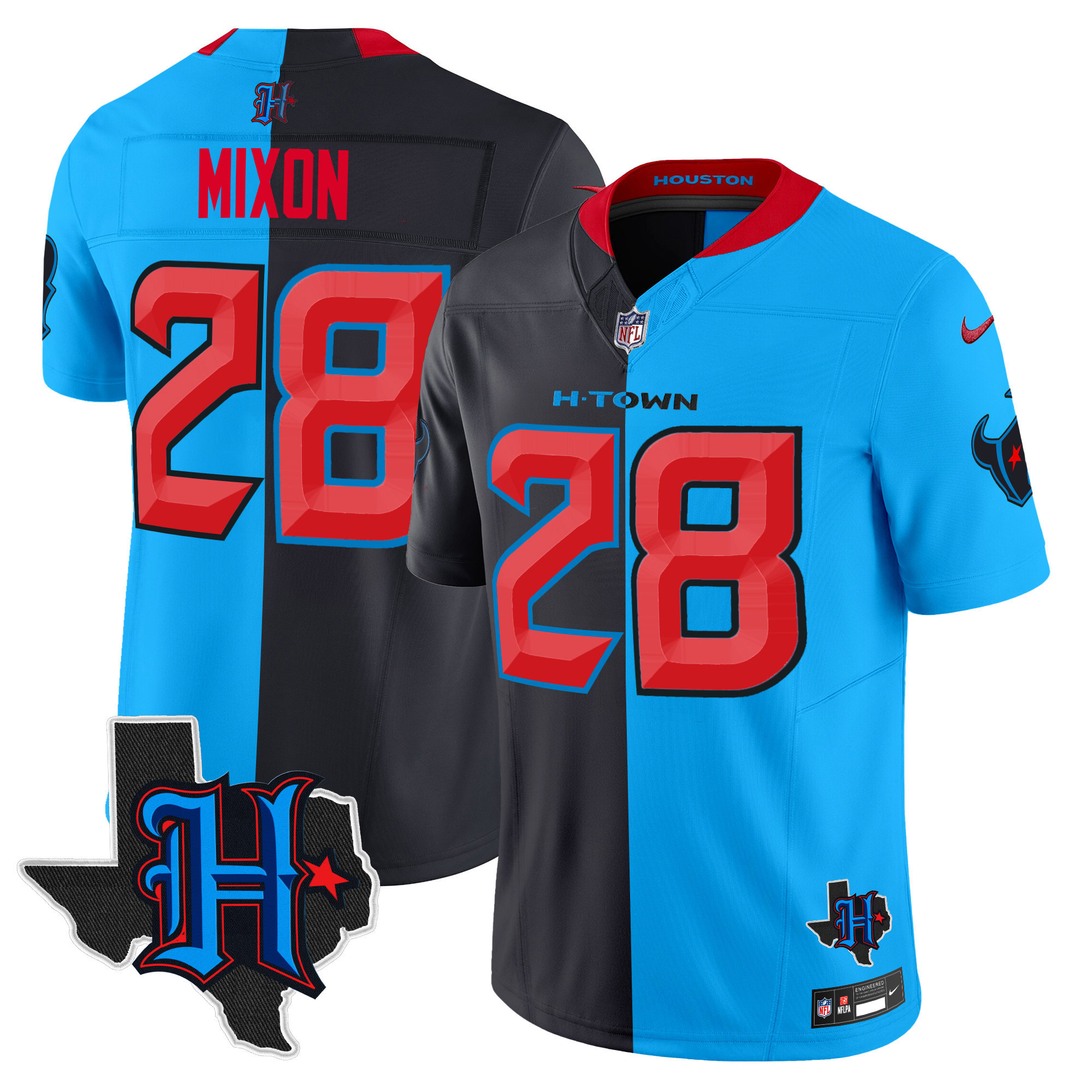 Men's Houston Texans 2024 Texas Patch Vapor Limited Jersey V2 - All Stitched - Image 43