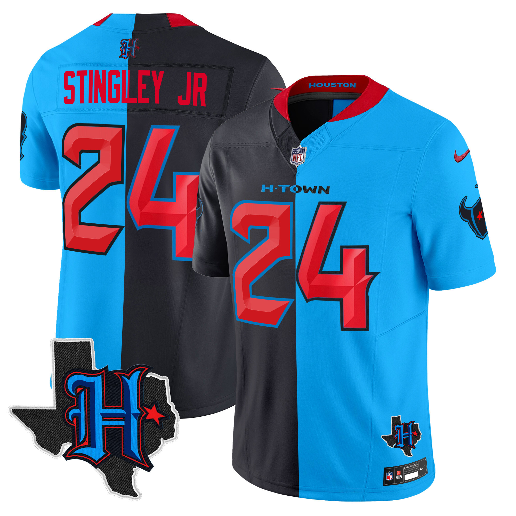 Men's Houston Texans 2024 Texas Patch Vapor Limited Jersey V2 - All Stitched - Image 45