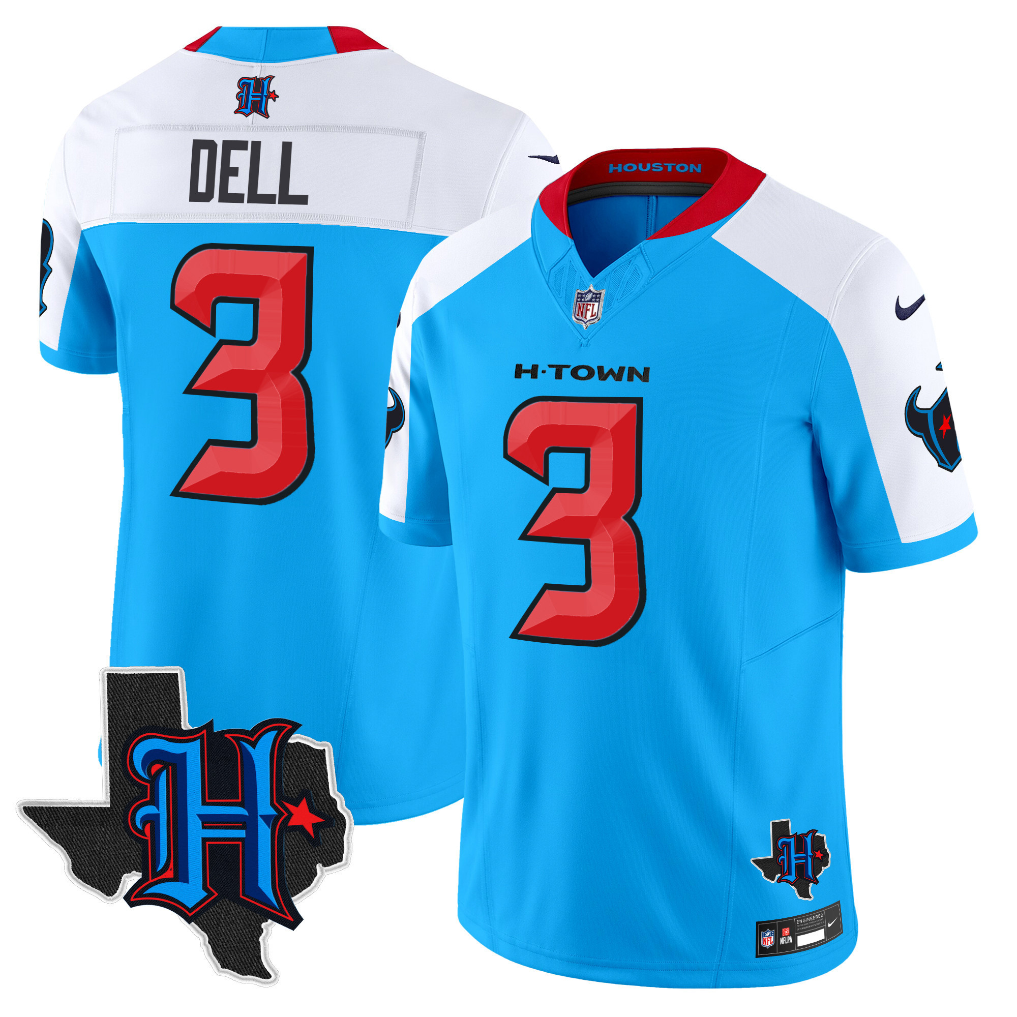 Men's Houston Texans 2024 Texas Patch Vapor Limited Jersey V2 - All Stitched - Image 36