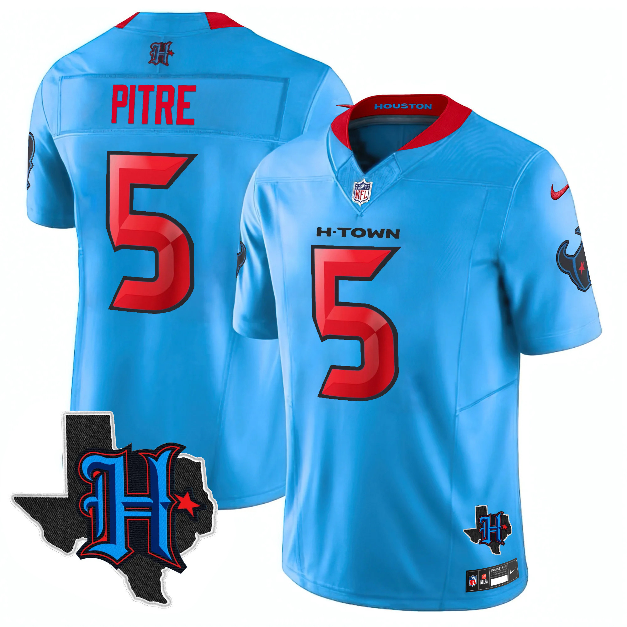 Men's Houston Texans 2024 Texas Patch Vapor Limited Jersey V2 - All Stitched - Image 8