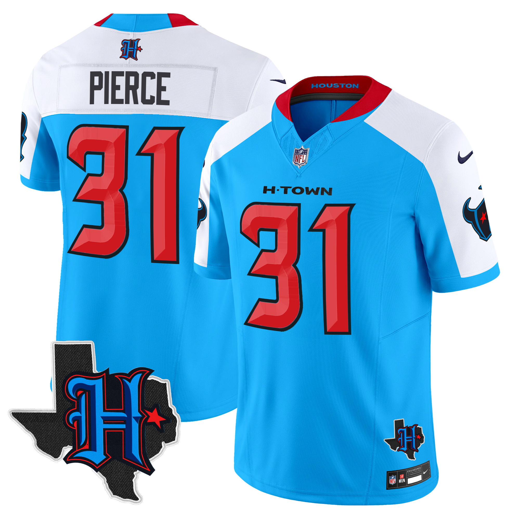 Men's Houston Texans 2024 Texas Patch Vapor Limited Jersey V2 - All Stitched - Image 38
