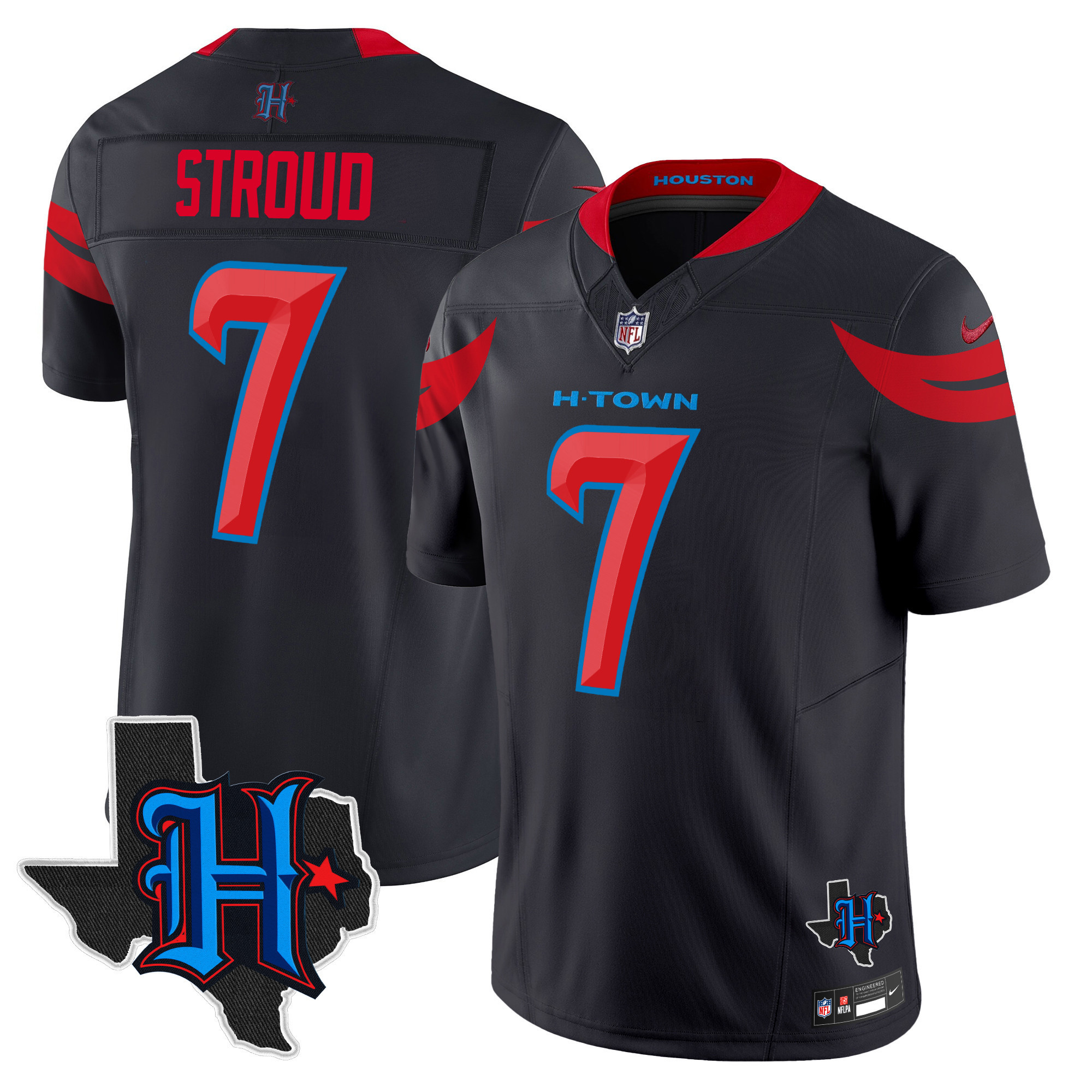 Men's Houston Texans 2024 Texas Patch Vapor Limited Jersey V3 - All Stitched - Image 9
