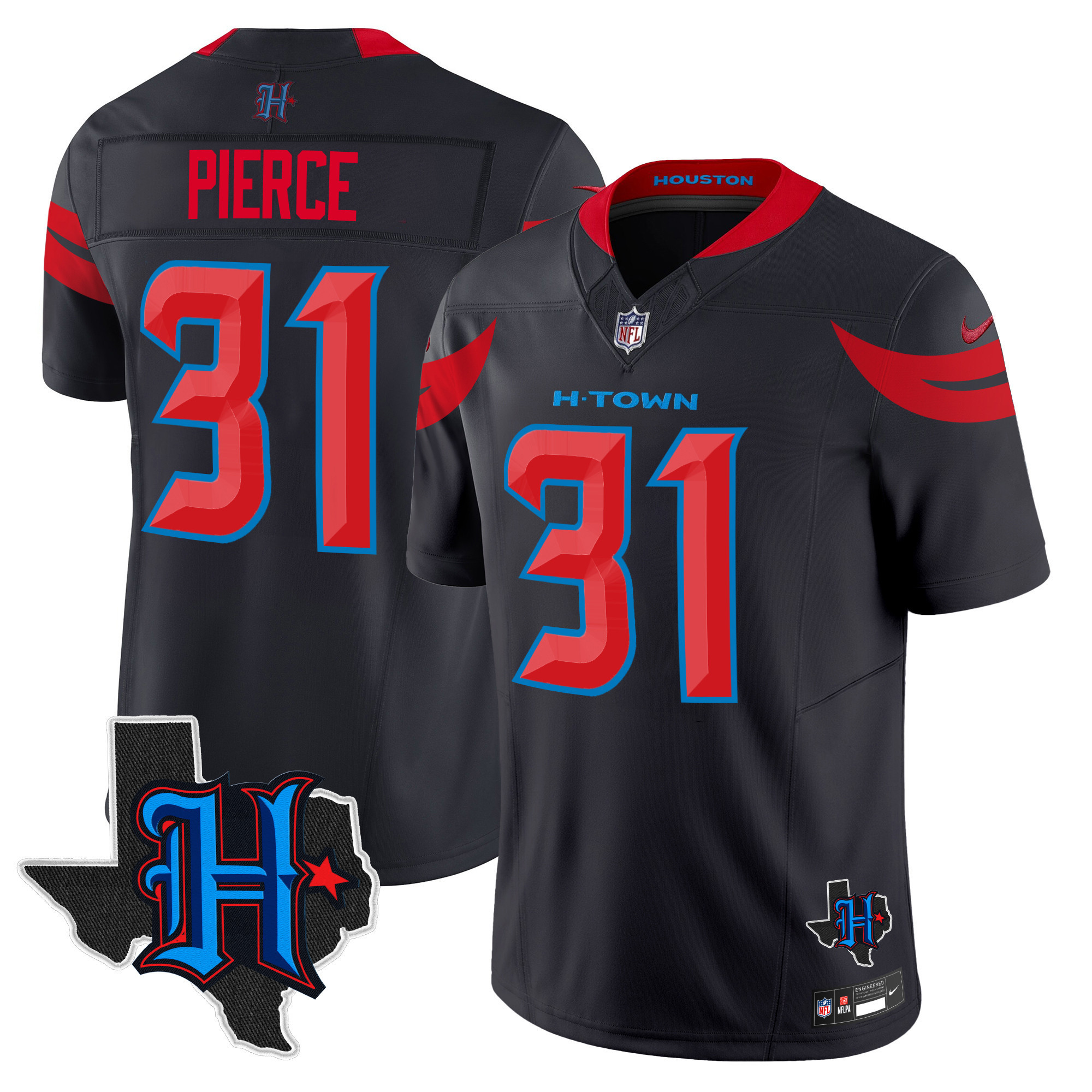 Men's Houston Texans 2024 Texas Patch Vapor Limited Jersey V3 - All Stitched - Image 14