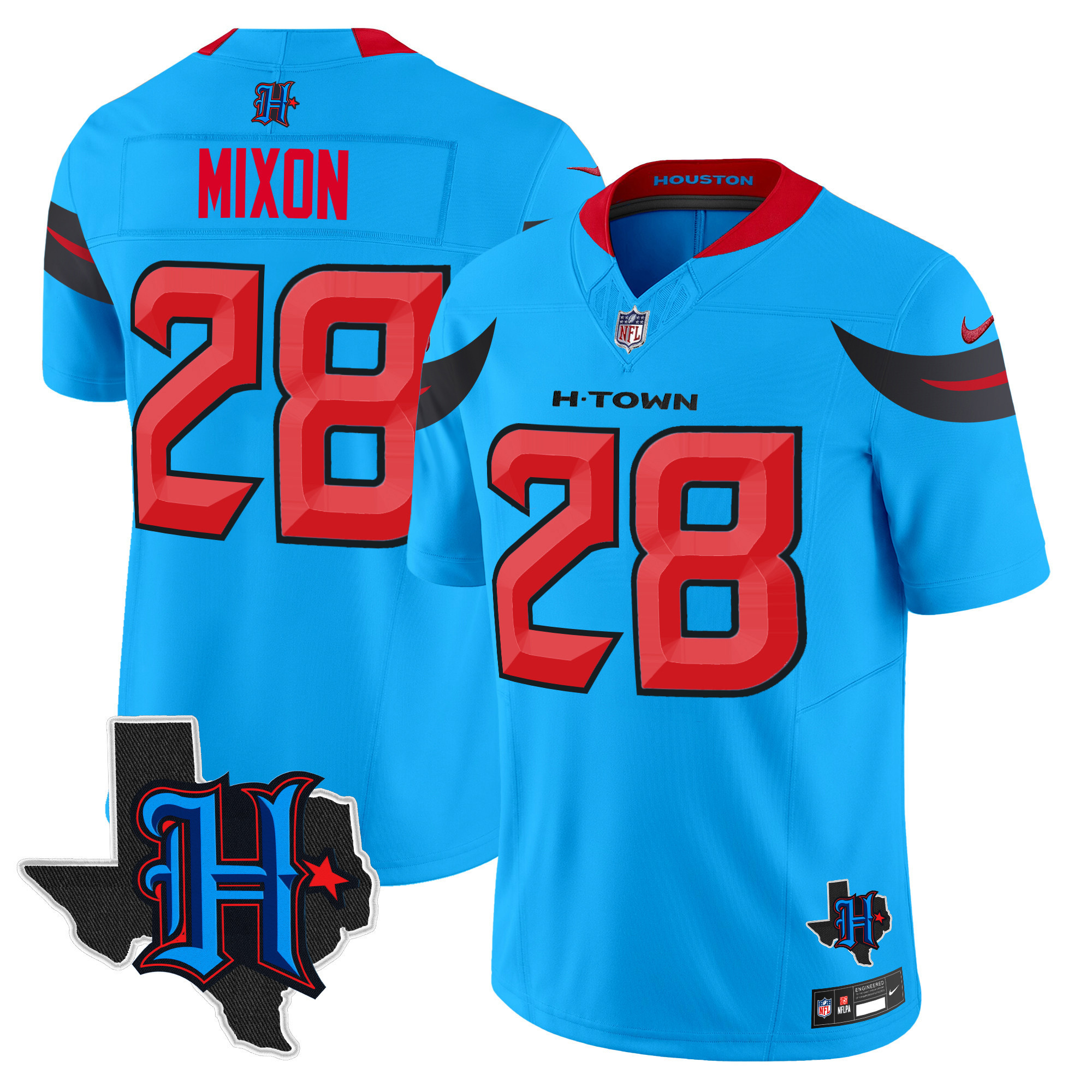 Men's Houston Texans 2024 Texas Patch Vapor Limited Jersey V3 - All Stitched - Image 3