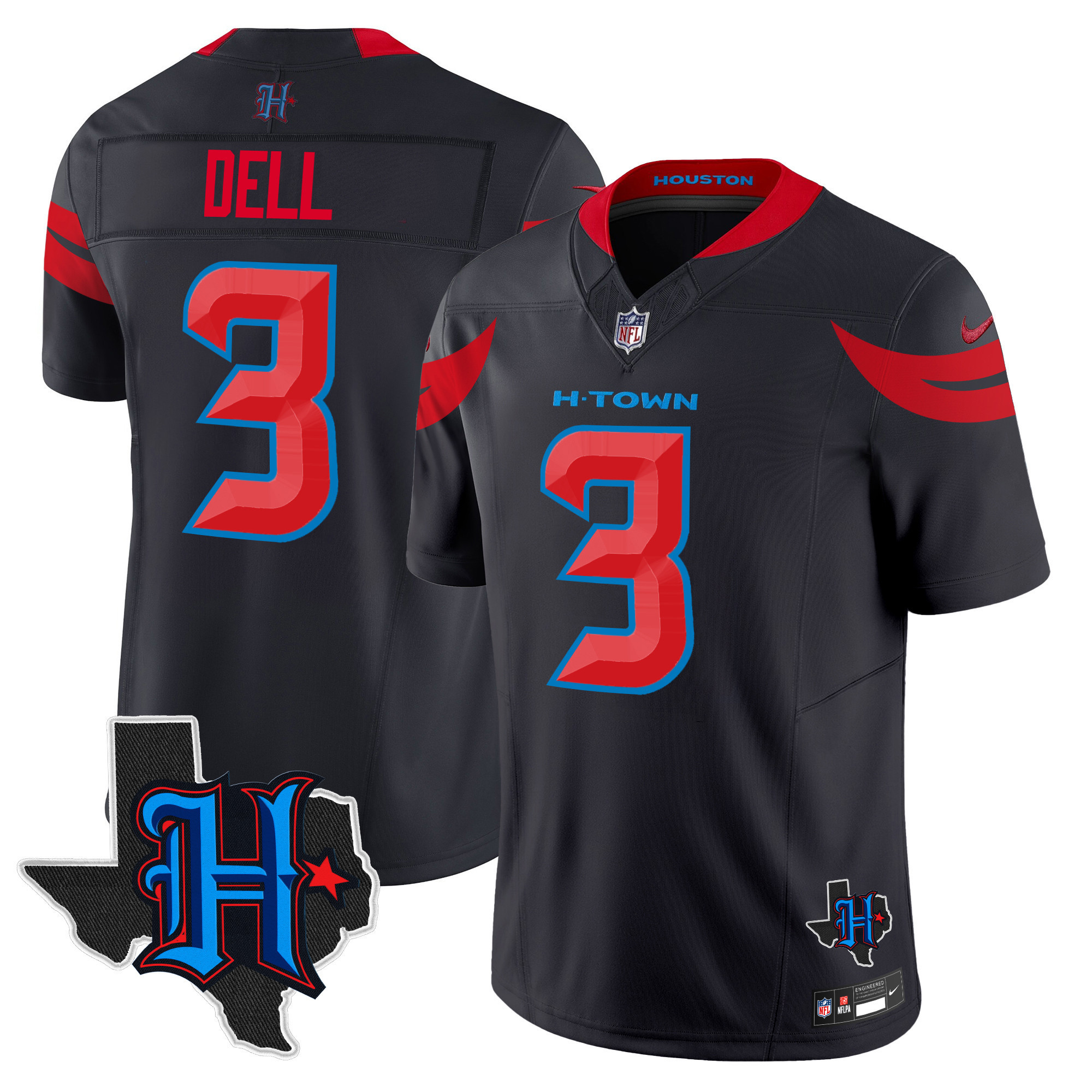 Men's Houston Texans 2024 Texas Patch Vapor Limited Jersey V3 - All Stitched - Image 12