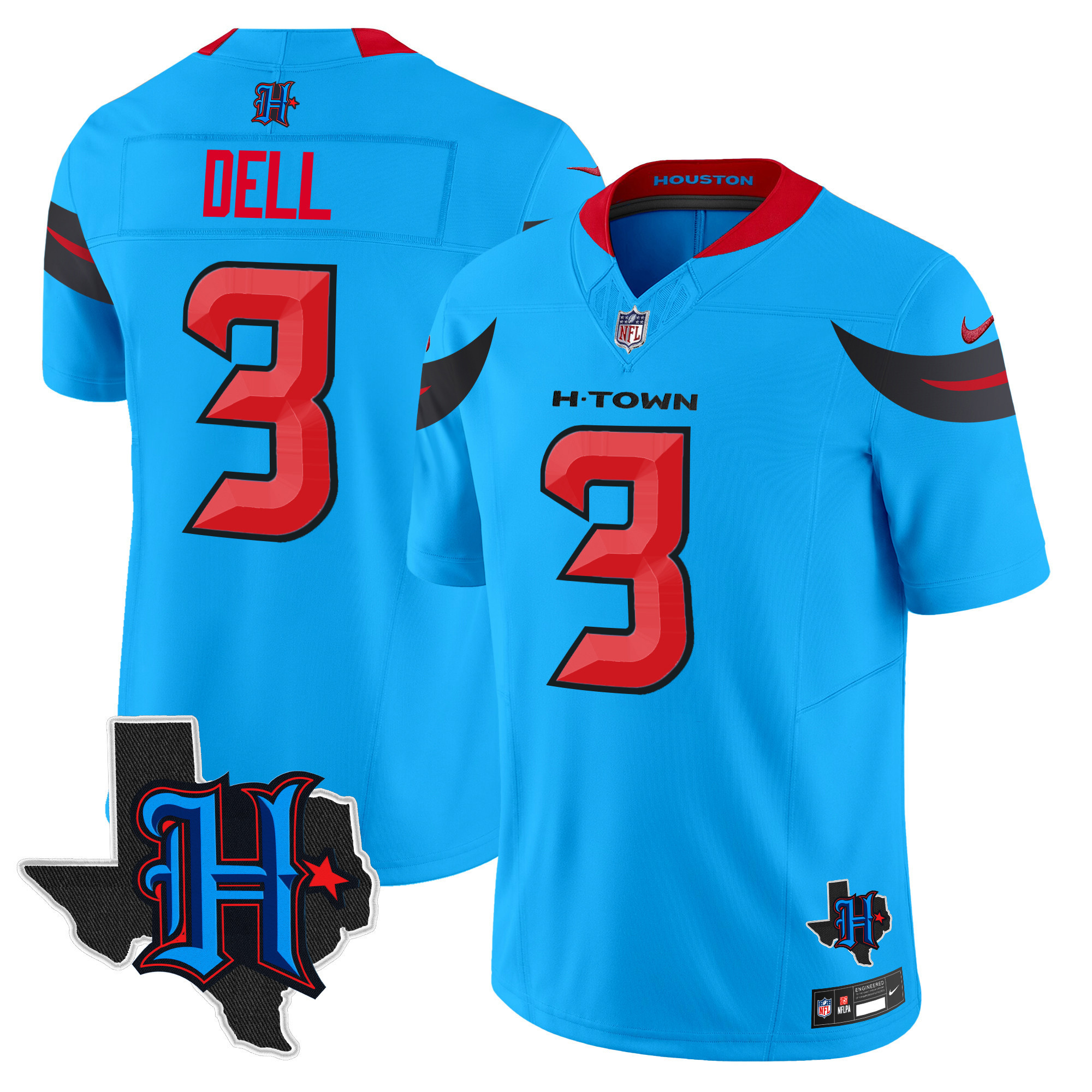 Men's Houston Texans 2024 Texas Patch Vapor Limited Jersey V3 - All Stitched - Image 4