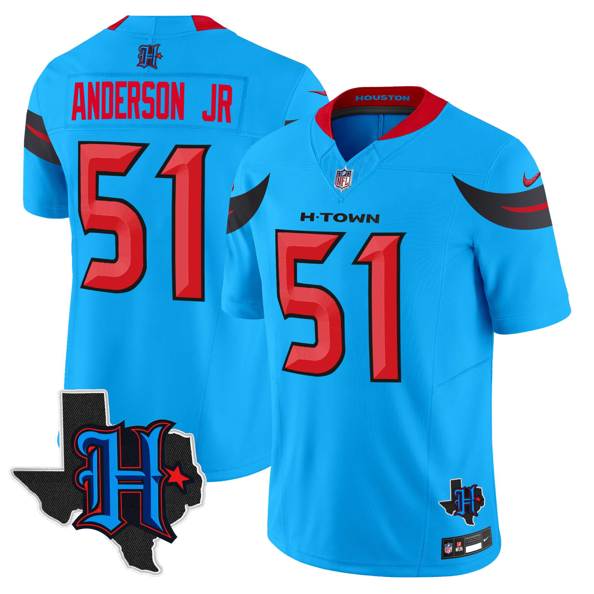 Men's Houston Texans 2024 Texas Patch Vapor Limited Jersey V3 - All Stitched - Image 7