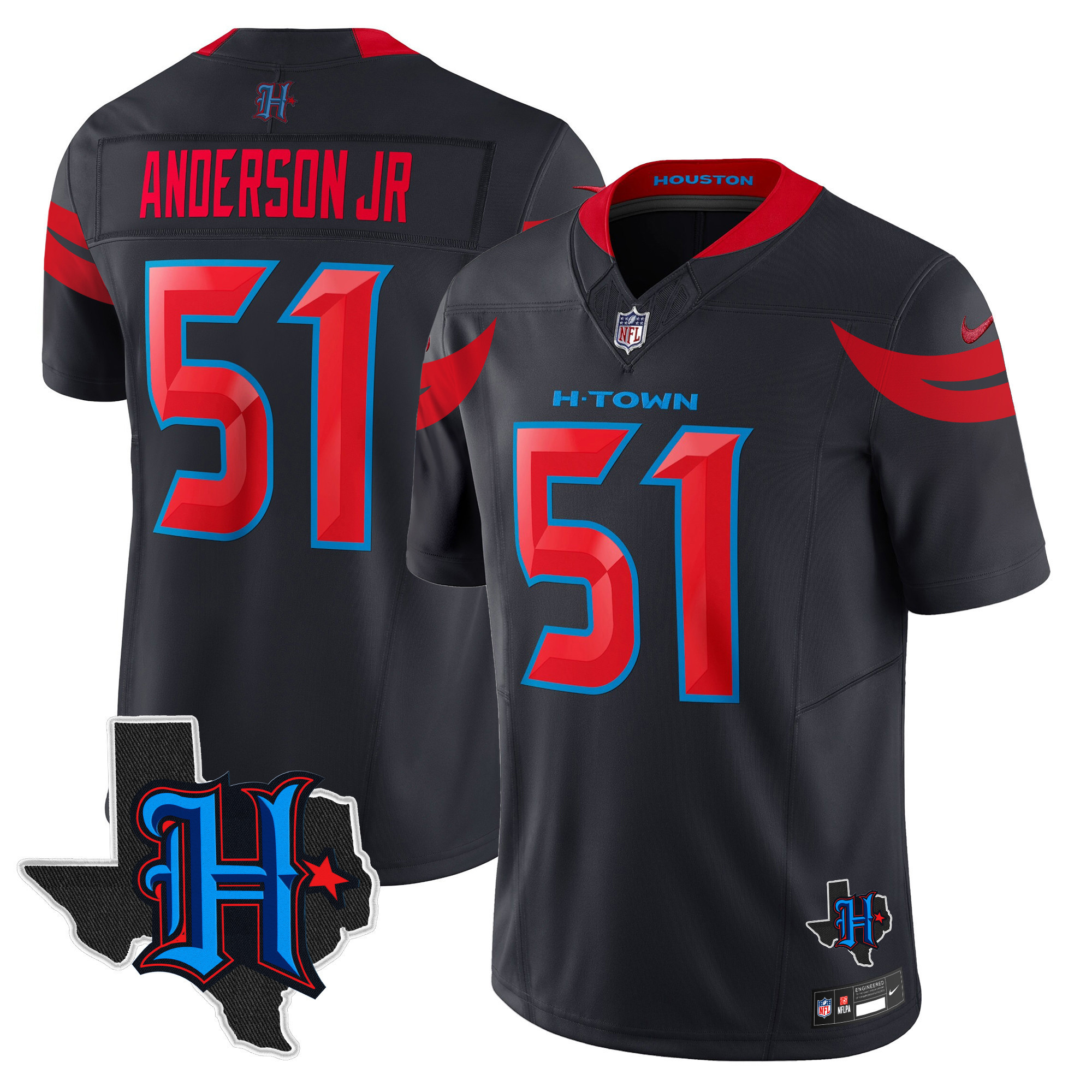 Men's Houston Texans 2024 Texas Patch Vapor Limited Jersey V3 - All Stitched - Image 15