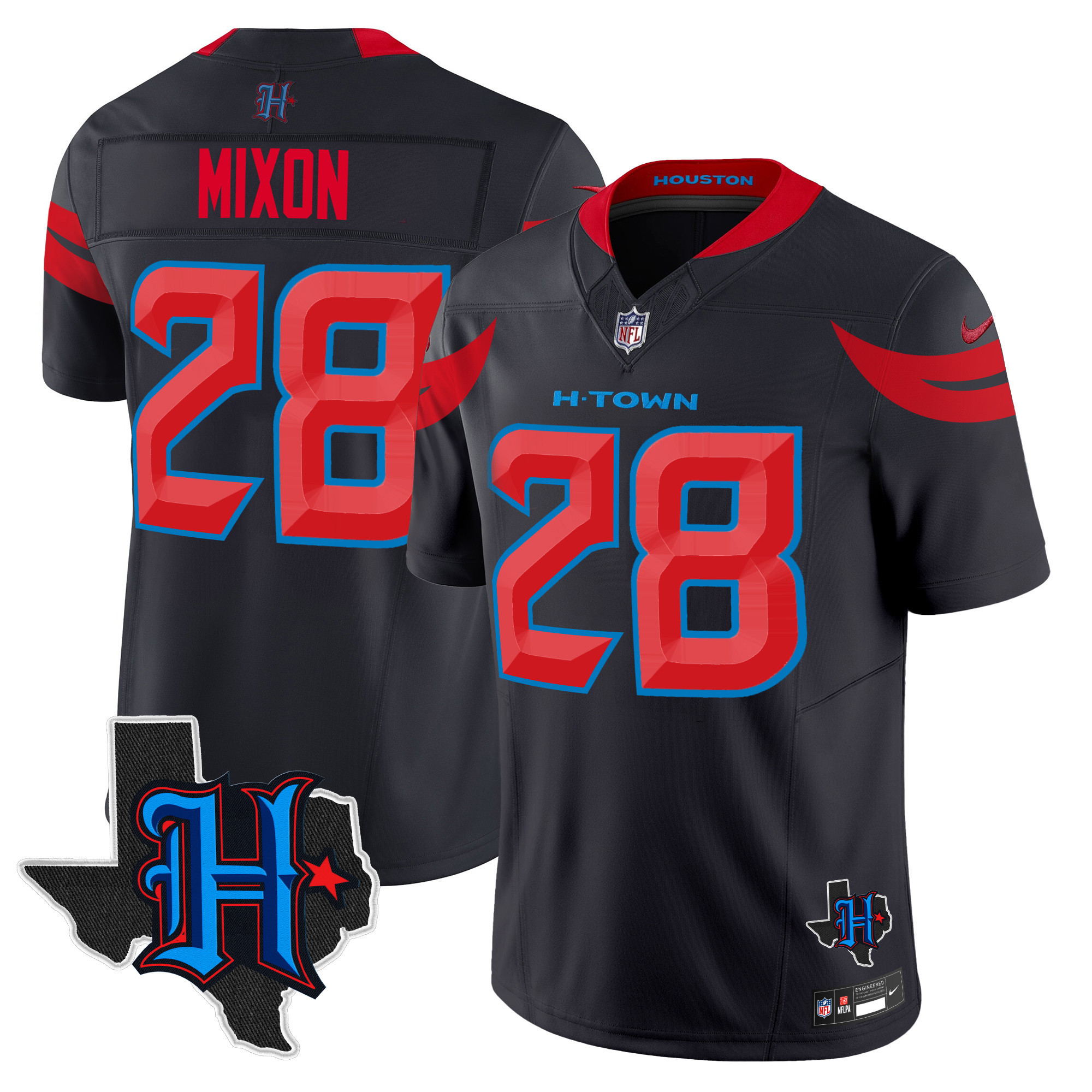 Men's Houston Texans 2024 Texas Patch Vapor Limited Jersey V3 - All Stitched - Image 11