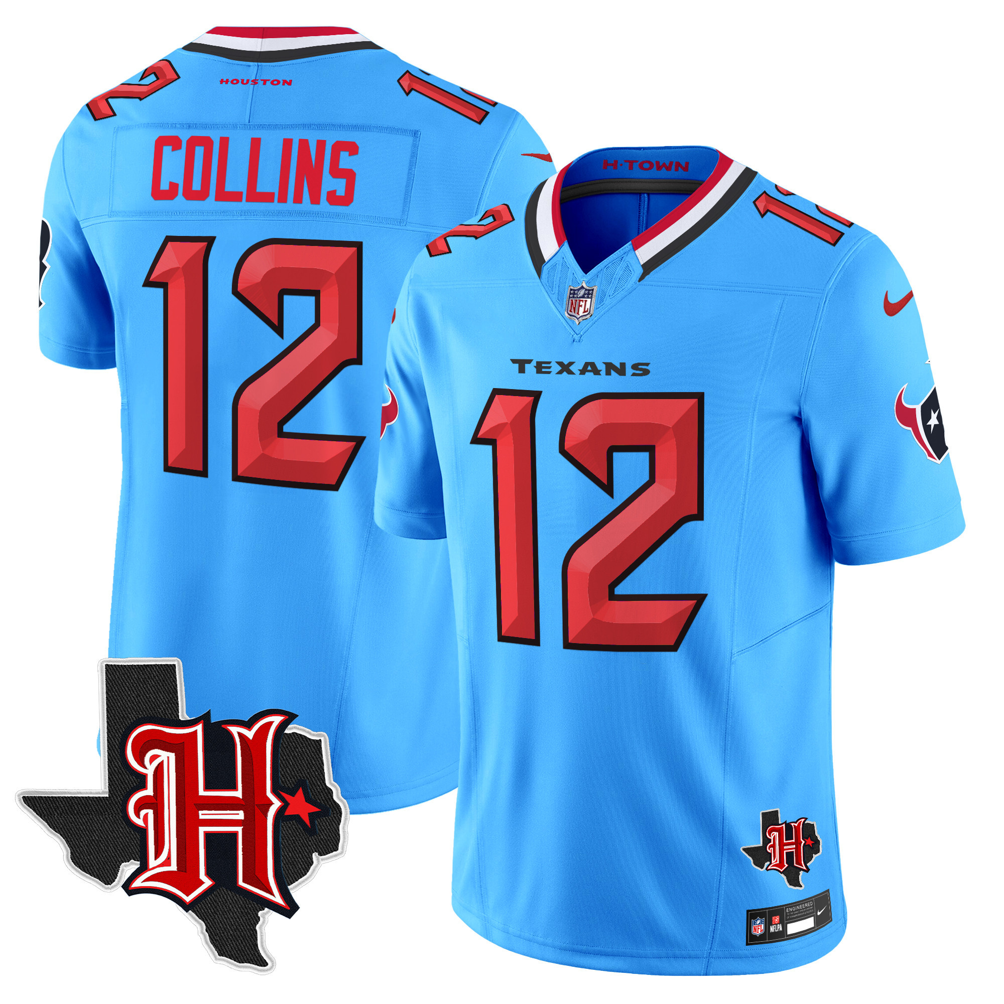 Men's Houston Texans 2024 Texas Patch Vapor Limited Jersey V5 - All Stitched - Image 40