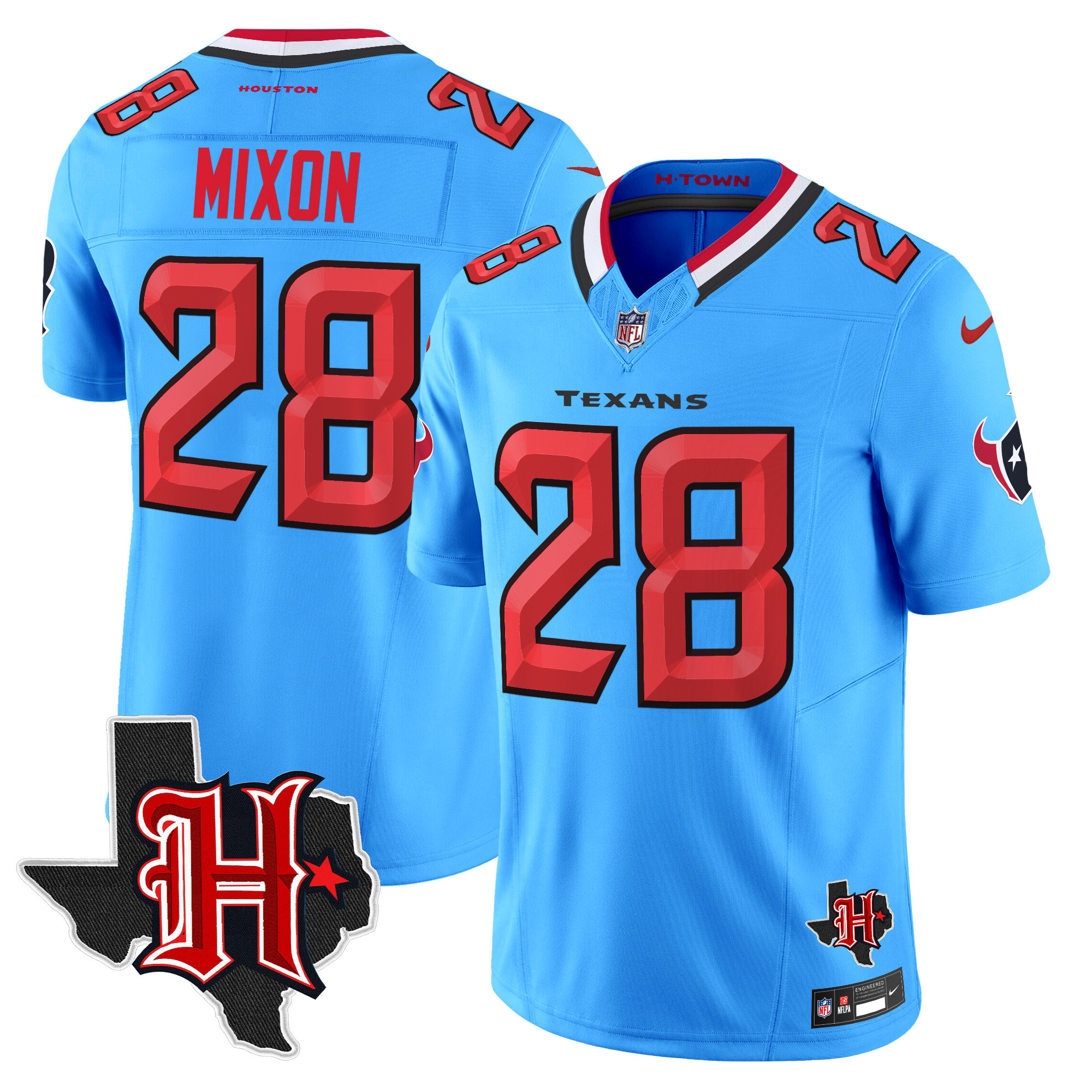 Men's Houston Texans 2024 Texas Patch Vapor Limited Jersey V5 - All Stitched - Image 35