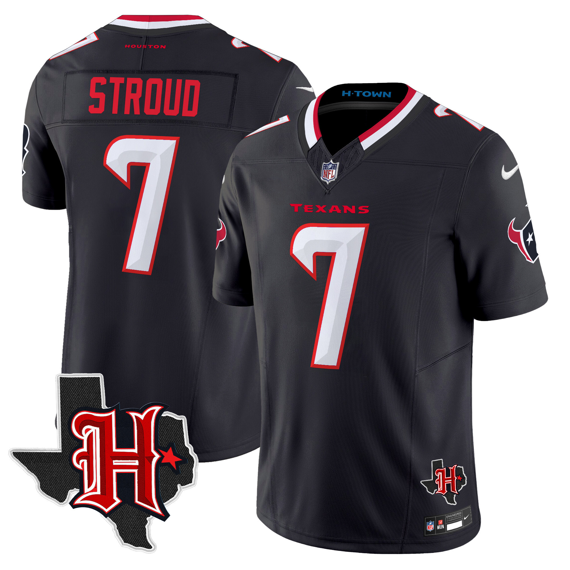 Men's Houston Texans 2024 Texas Patch Vapor Limited Jersey V5 - All Stitched - Image 9